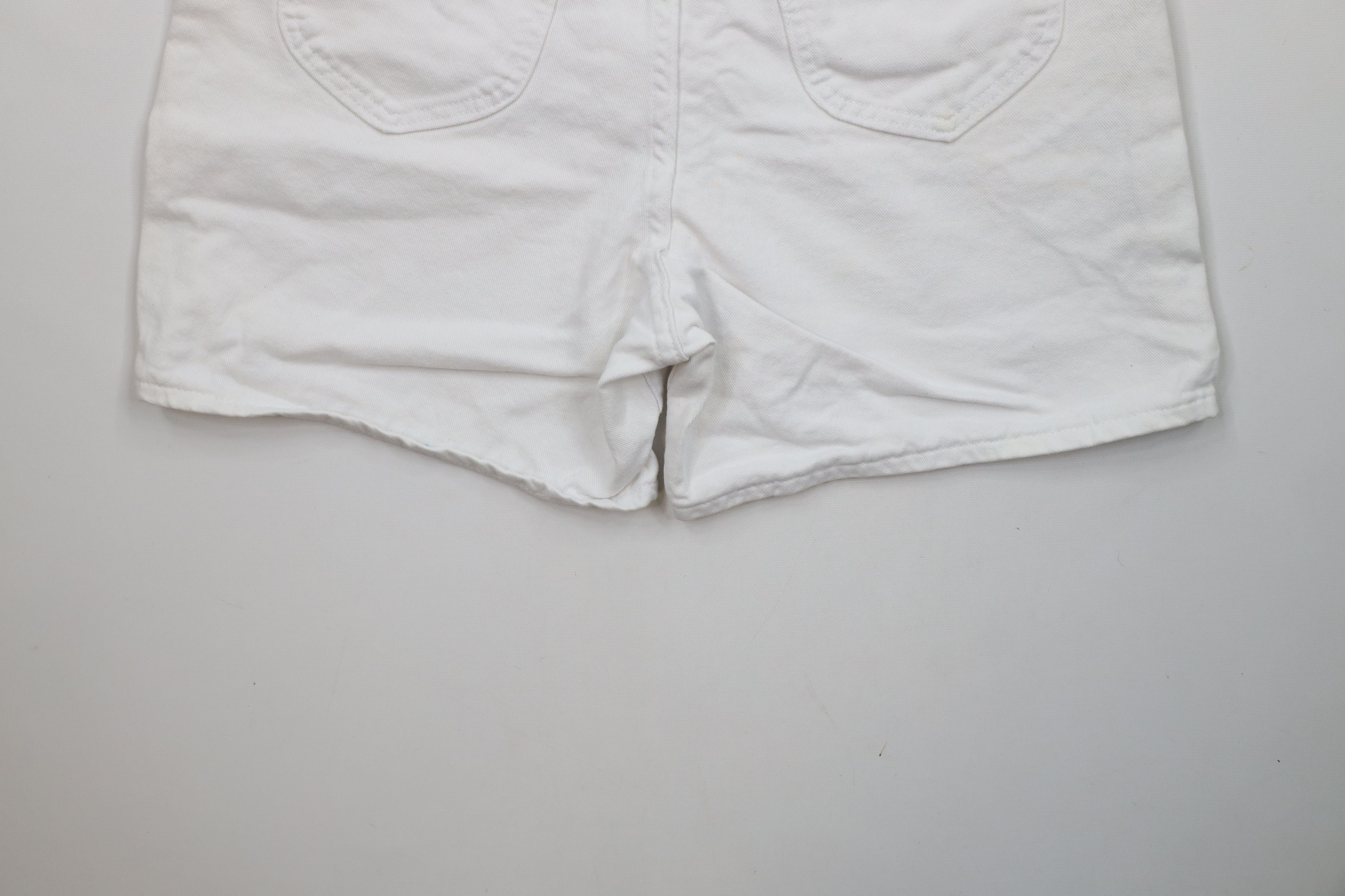 Lee × Vintage Vtg 90s Lee Above Knee Denim Jean Shorts Jorts White USA Size 27" / US 4 / IT 40 - 14 Thumbnail