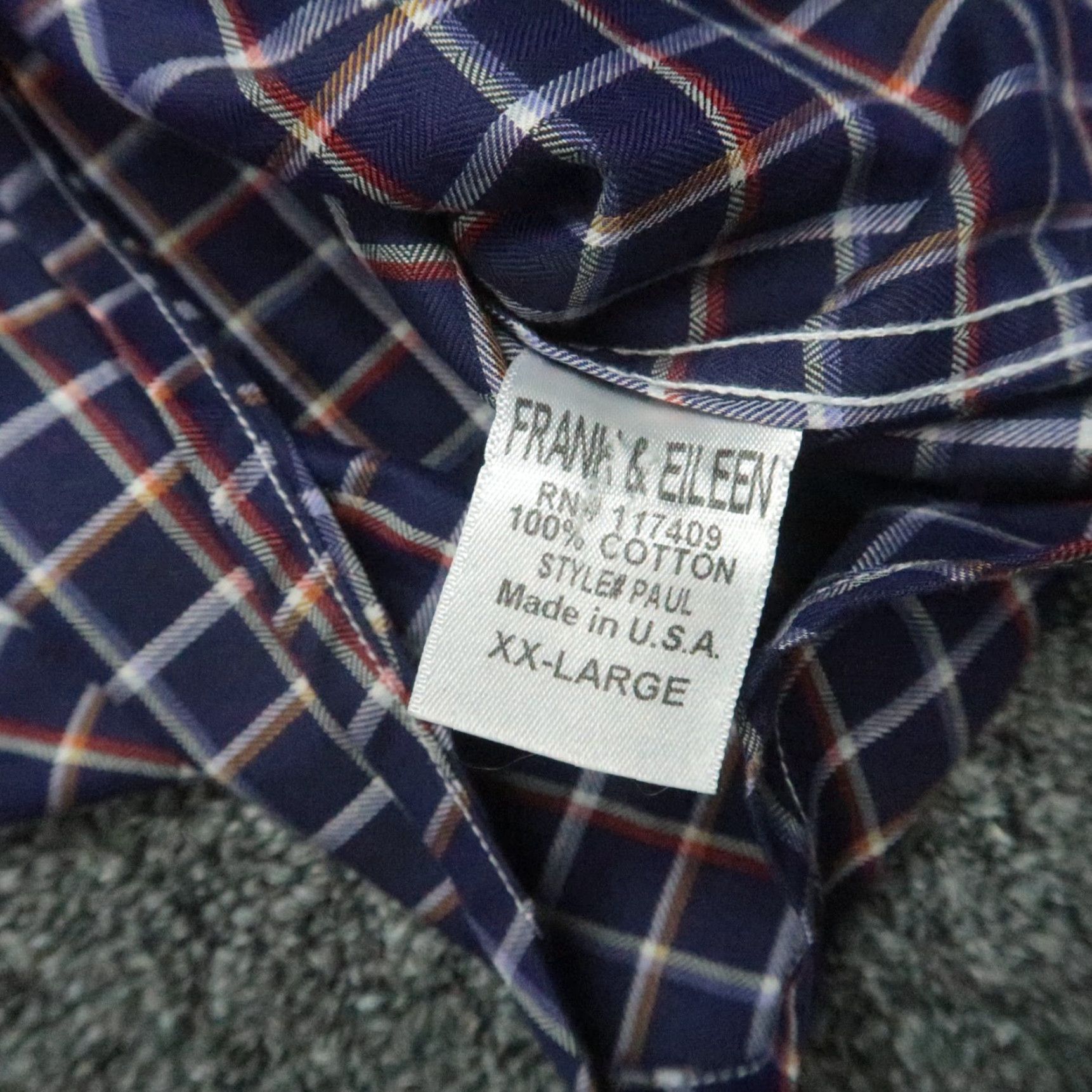 Frank & Eileen Frank & Eileen Button-Up Shirt Men’s 2XL Purple Check Long Sleeve Regular Fit Size US XXL / EU 58 / 5 - 5 Thumbnail