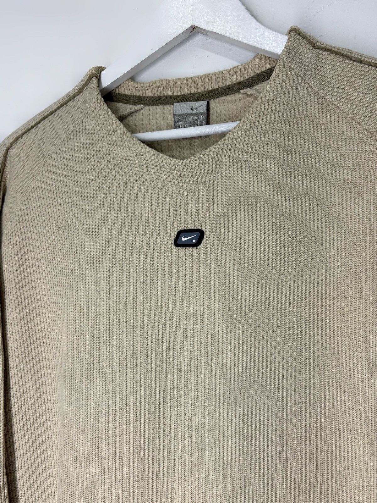 Nike Vintage Y2K Nike Drill Athletic Ribbed Sweatshirt Swoosh Size US L / EU 52-54 / 3 - 3 Thumbnail