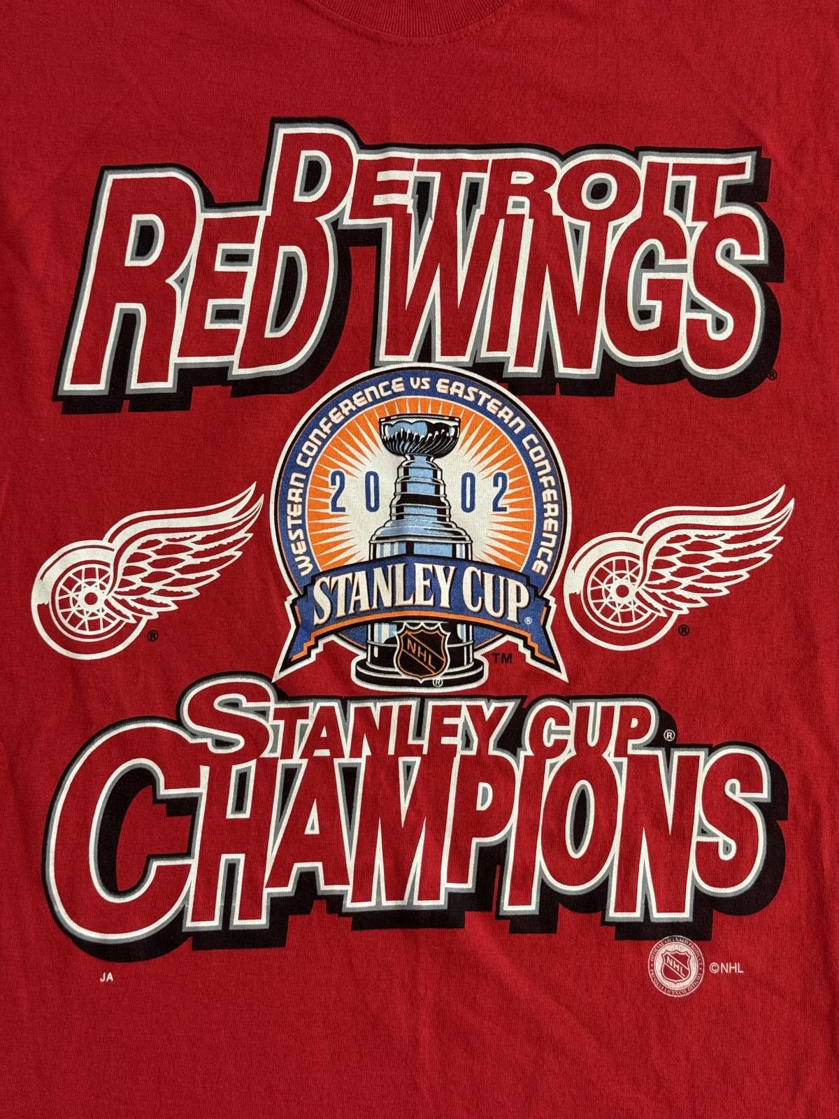 Hanes Vintage Detroit Red Wings T-shirt 2002 Stanley Cup Champs XL Size US XL / EU 56 / 4 - 3 Thumbnail