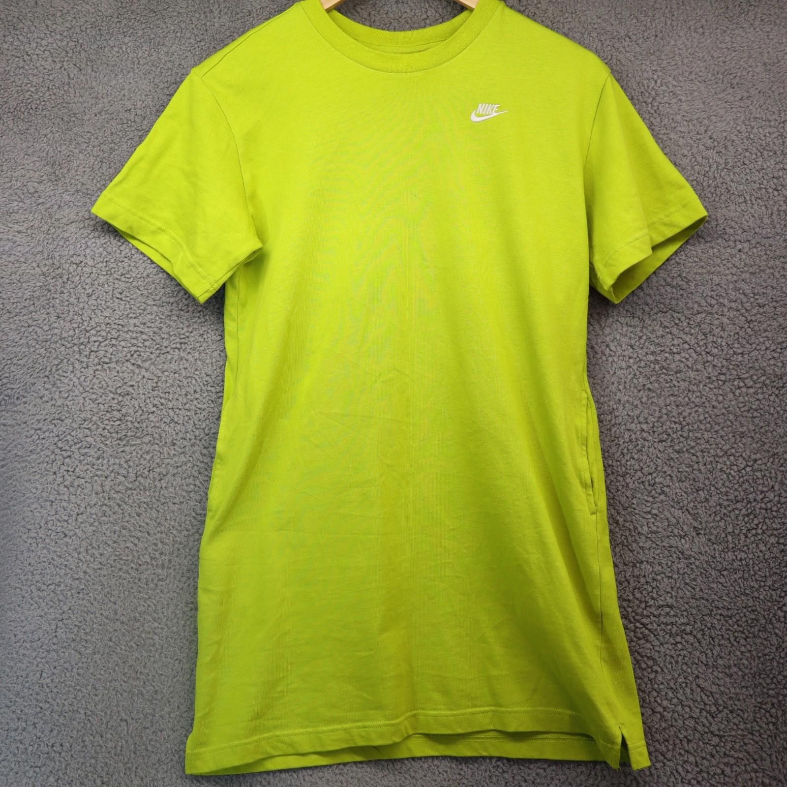 Nike Women Large Nike Neon Green T Shirt Dress With Front Pocket | Grailed