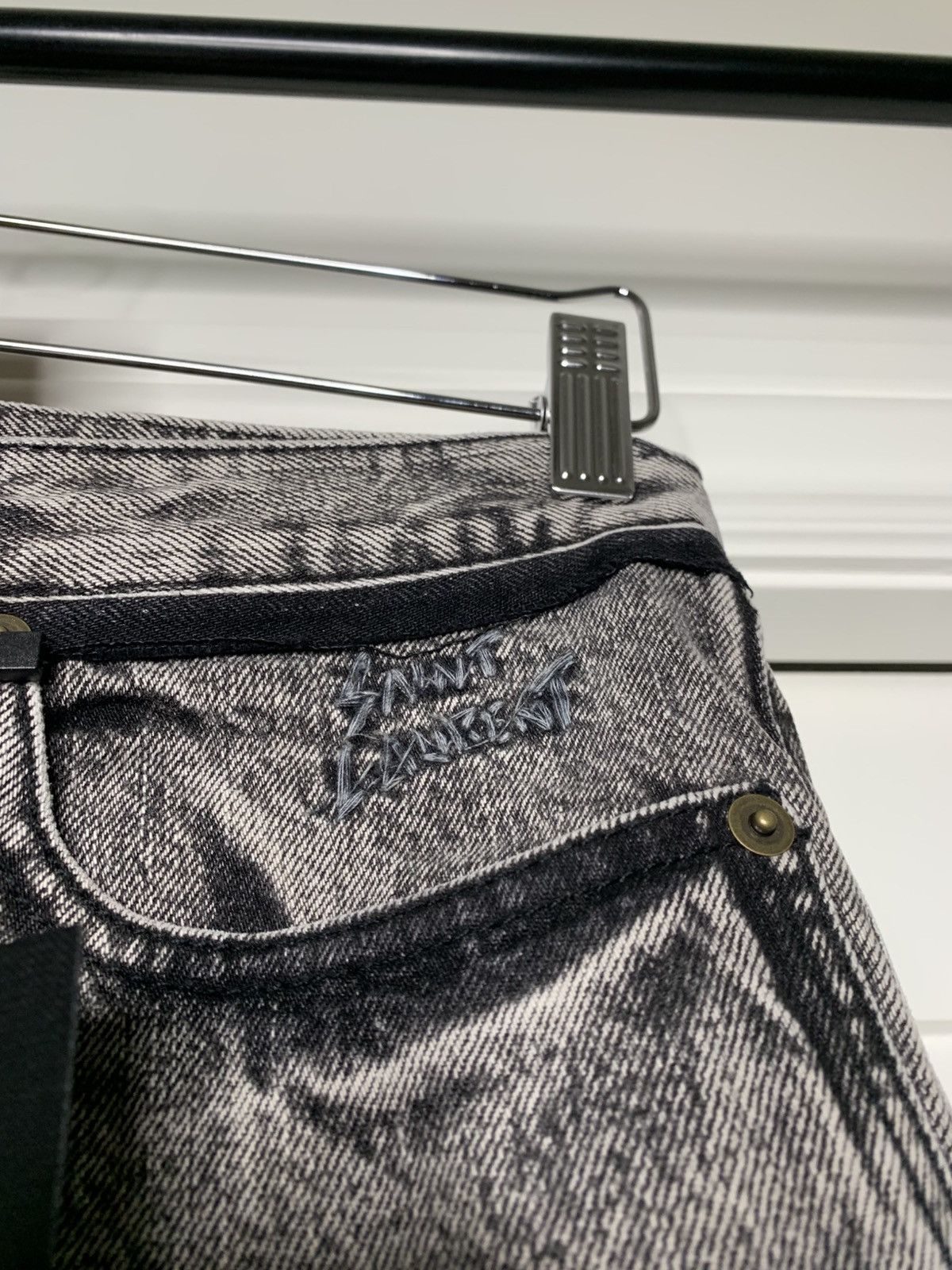 Saint Laurent Paris Saint Laurent Denim Jeans Grey Pants Size US 29 - 3 Thumbnail