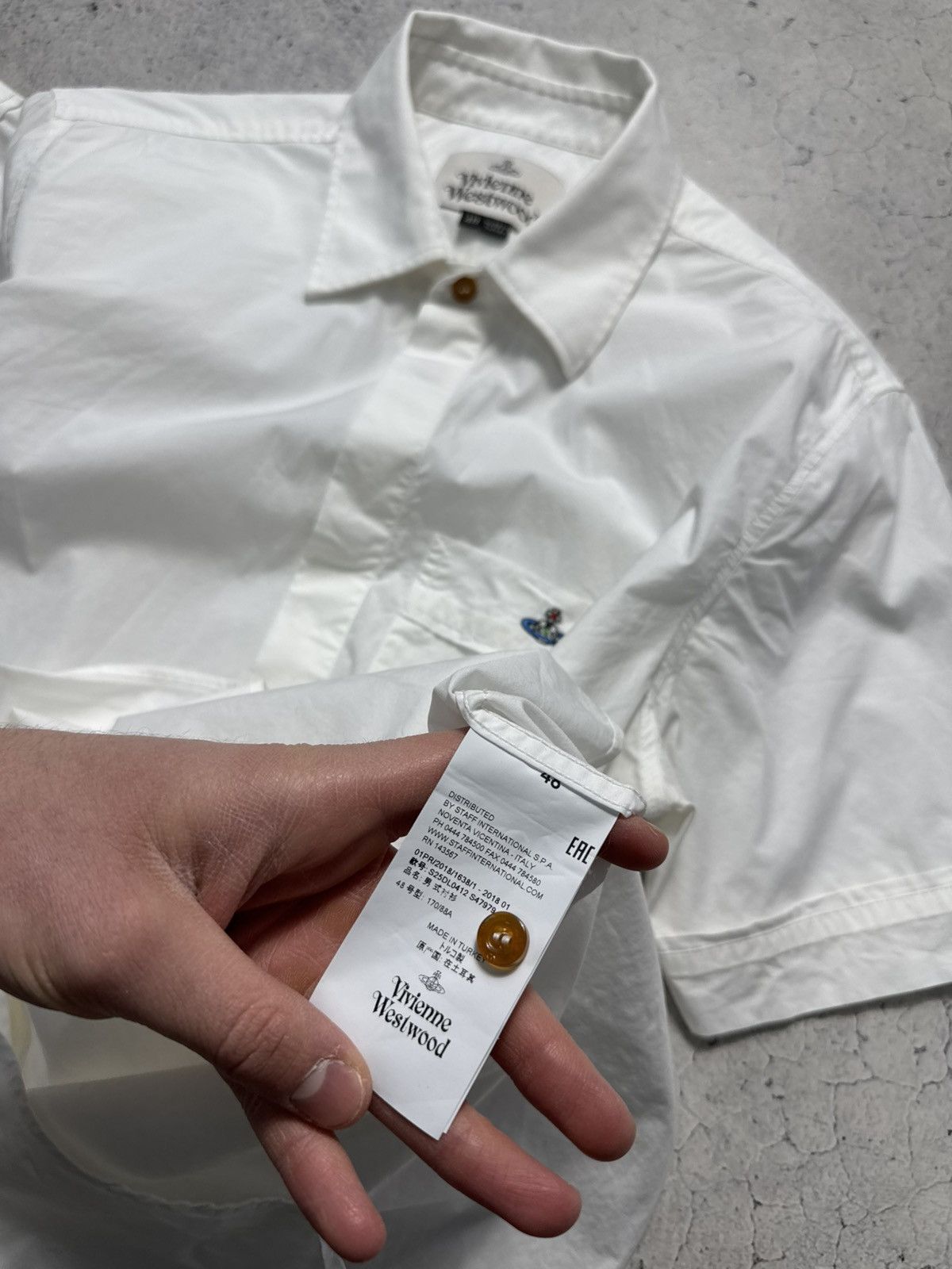 Vivienne Westwood Vivienne Westwood Luxury Short Sleeve Button Up Shirt White Size US M / EU 48-50 / 2 - 9 Thumbnail