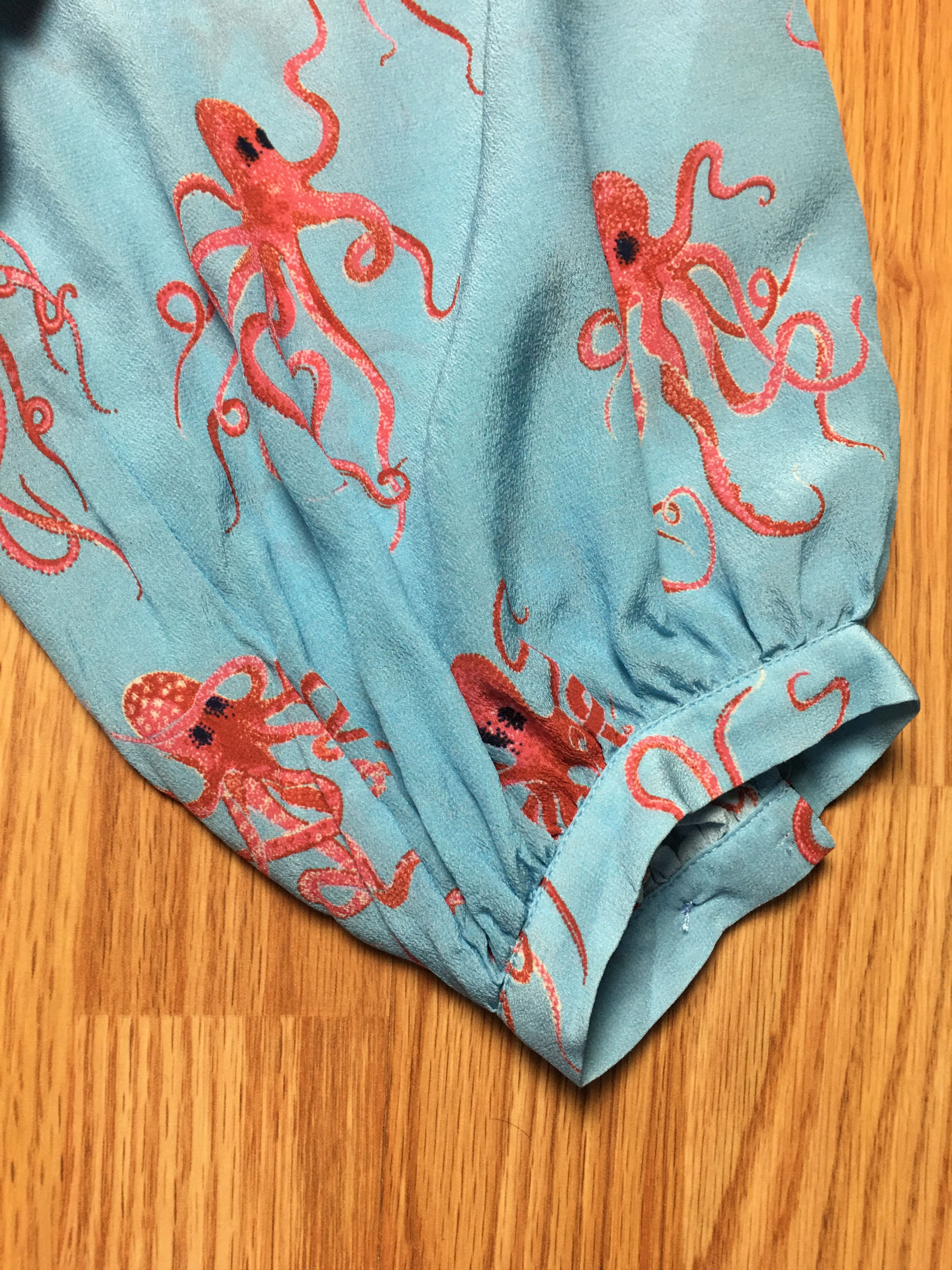 Essentiel Antwerp ESSENTIEL ANTWERP Silk Blouse Octopus Print Ruffle Detail Size M / US 6-8 / IT 42-44 - 9 Thumbnail