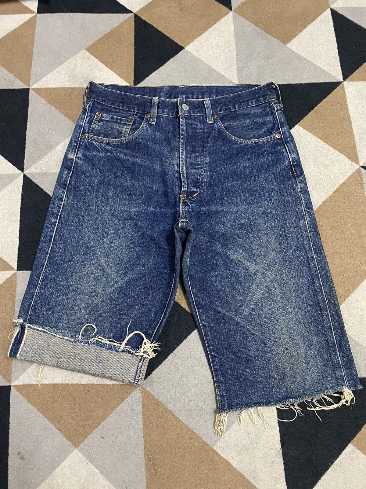 Levi's Vintage Clothing Japan Vintage Levis 503B 90’s Big E Selvedge Short Jeans Size US 31 - 1 Thumbnail