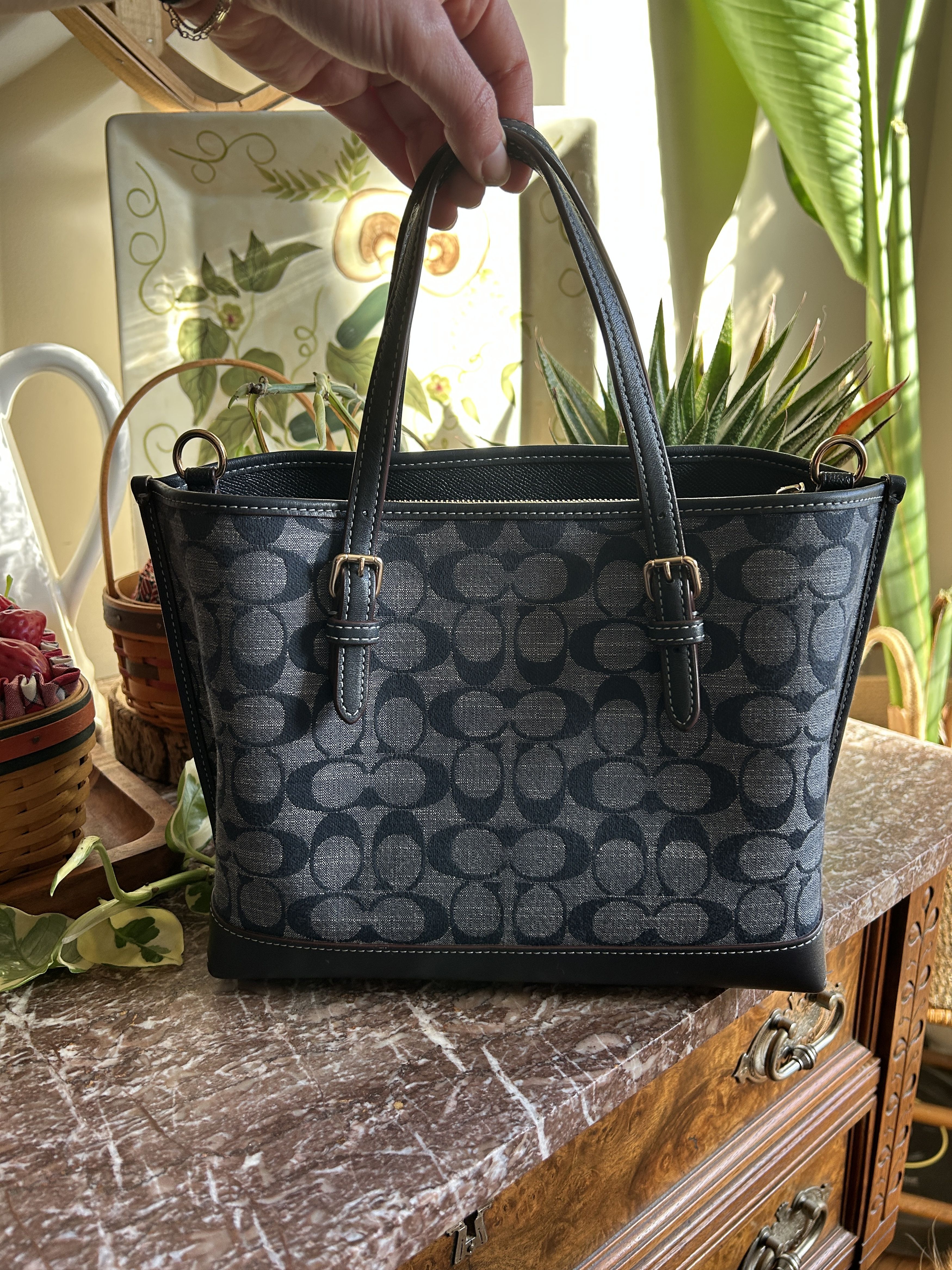 Coach Mollie Tote Bag 25 In Signature Chambray Size ONE SIZE - 2 Thumbnail