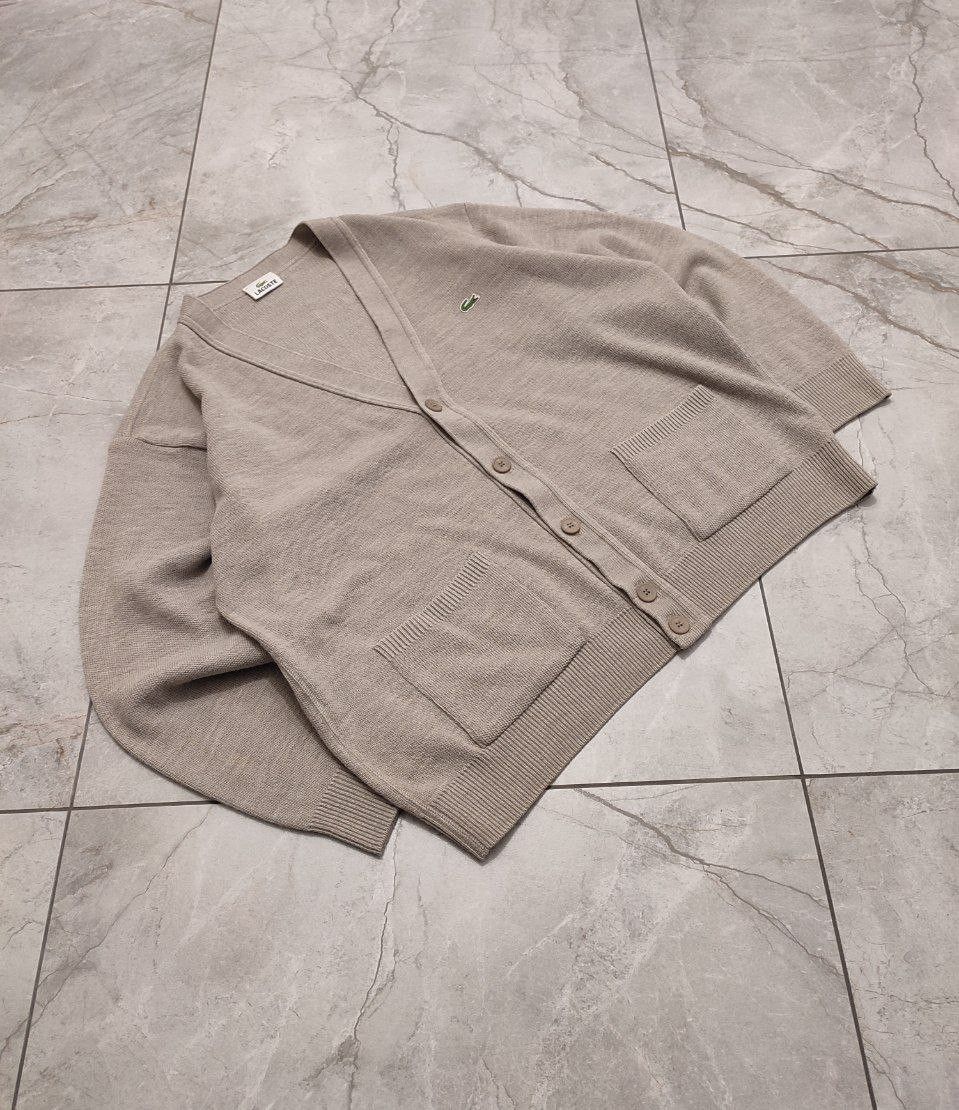 Lacoste Lacoste Beige Button Up V neck Cardigan Sweater Jumper Size US XL / EU 56 / 4 - 2 Thumbnail