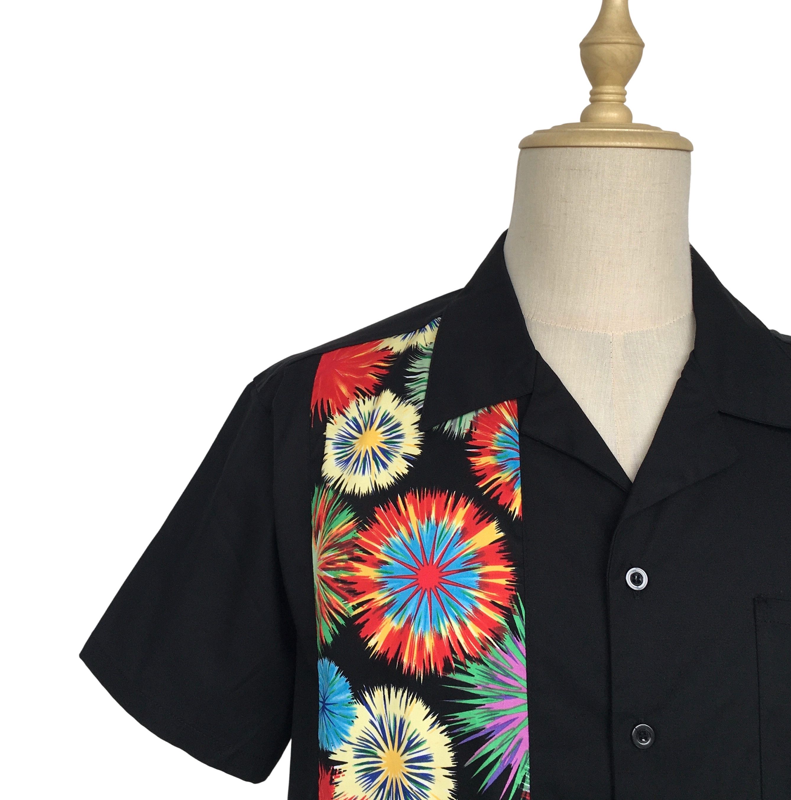 Other Retro Style Firework Panel Black Casual Hawaiian Shirts Size US XXL / EU 58 / 5 - 5 Thumbnail