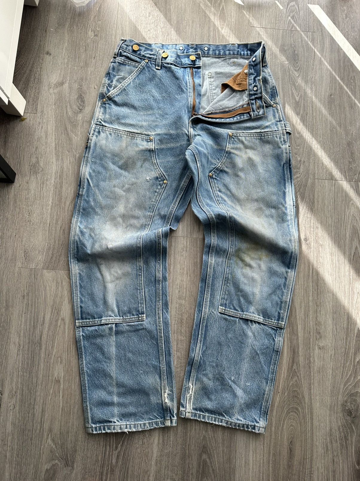 Carhartt Carhartt double knee denim pants workwear Size US 33 - 1 Thumbnail