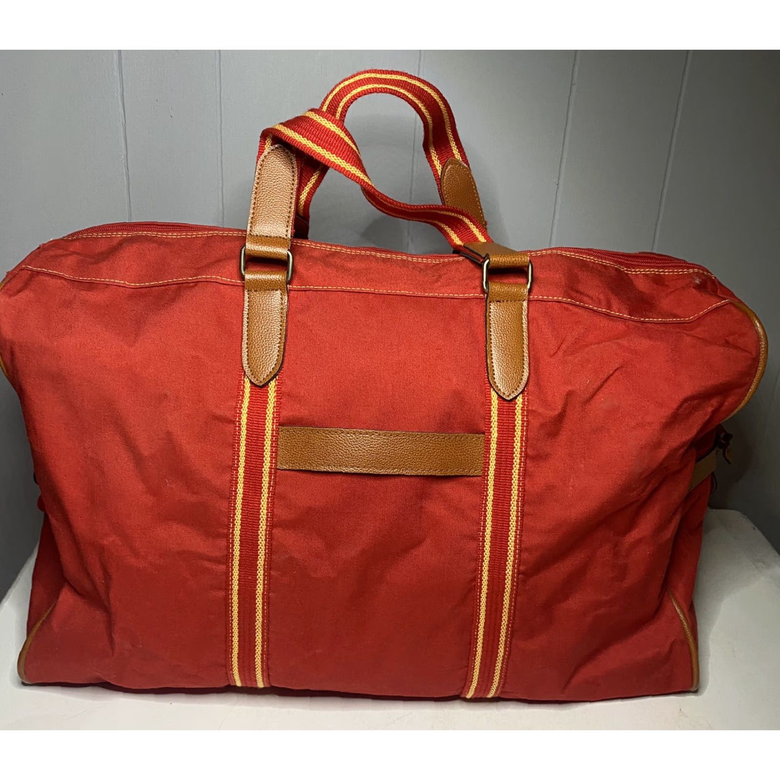 Vintage VINTAGE Sophia Canvas Tote Bag Red 90s Unisex Adults Leather Straps Size ONE SIZE - 5 Thumbnail