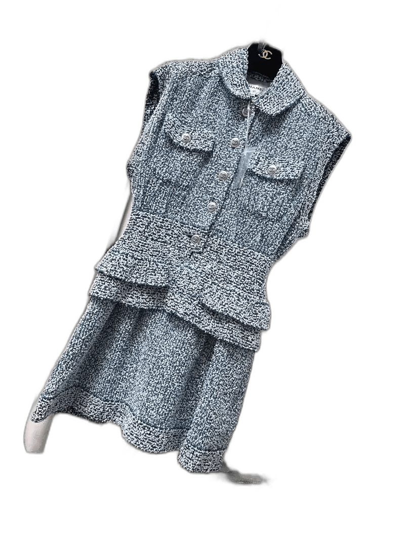 Chanel Chanel Blue Knit Dress with Pockets Size M / US 6-8 / IT 42-44 - 1 Thumbnail