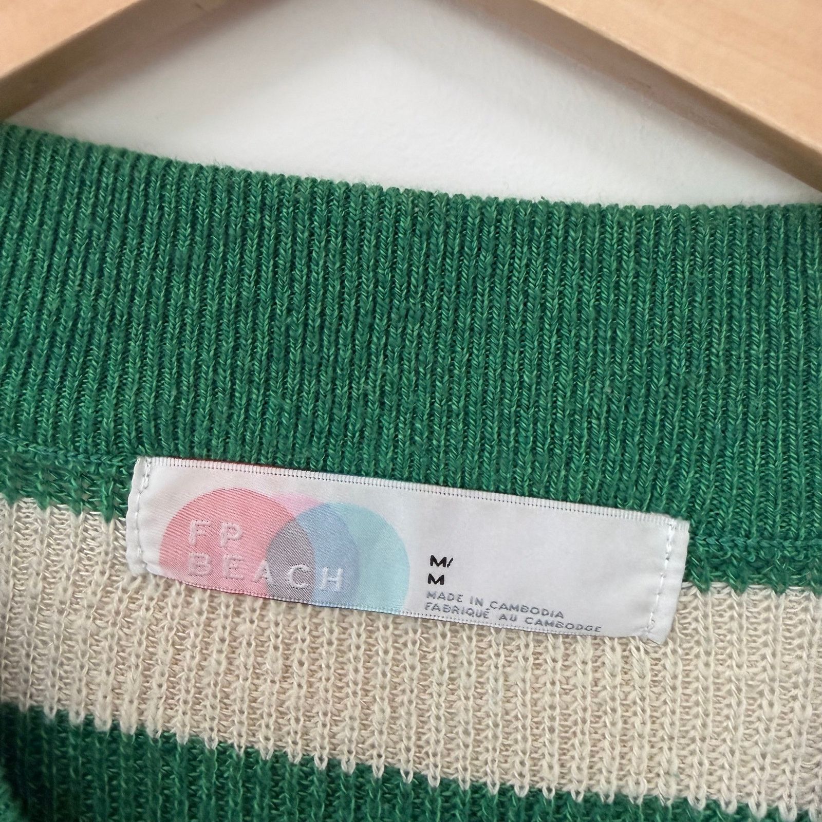 Free People Free People Beach Malibu Surf Green Striped Sweater Sz M Size M / US 6-8 / IT 42-44 - 2 Thumbnail