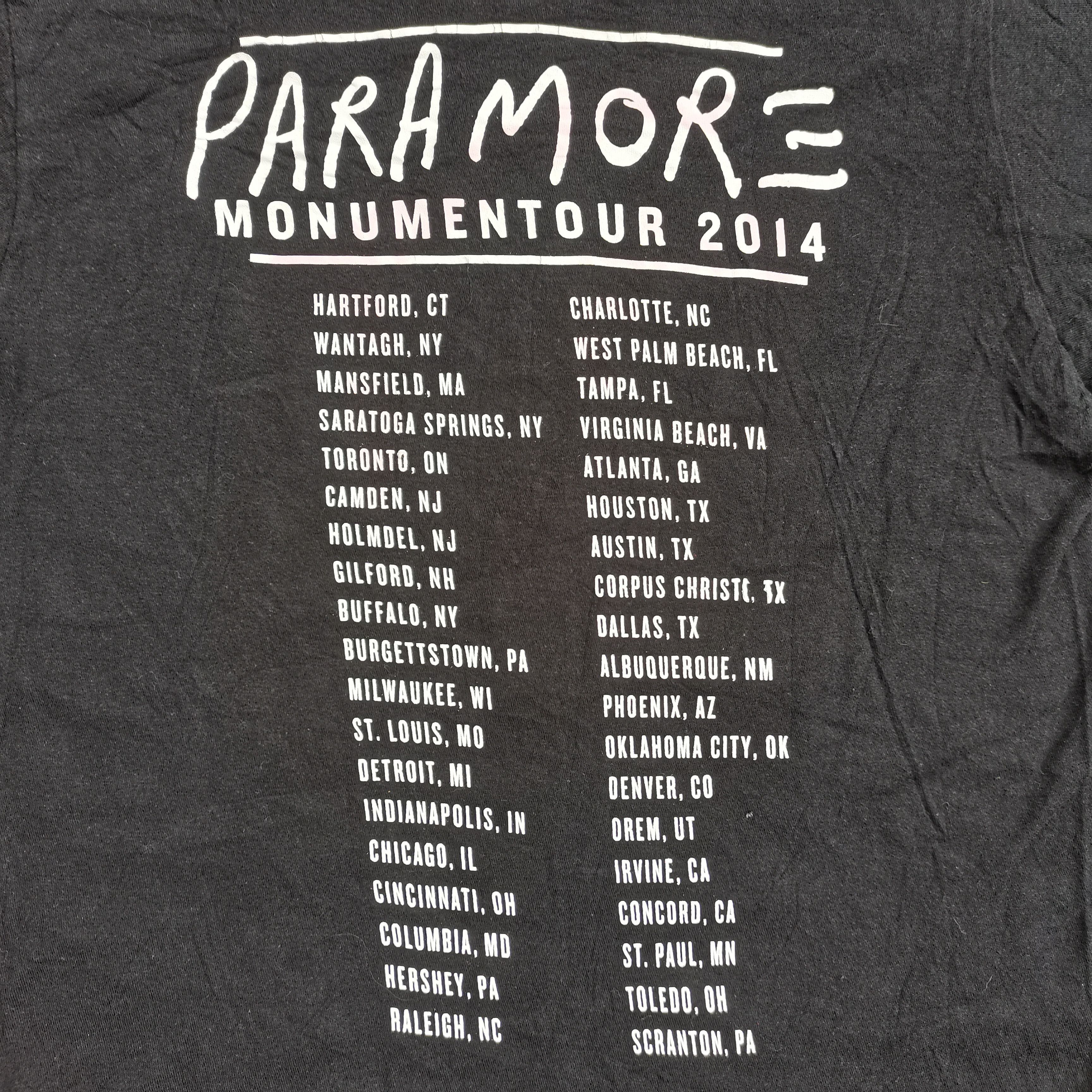 Band Tees × Vintage Vintage 2014 PARAMORE MONUMENT TOUR Black Tee Size US S / EU 44-46 / 1 - 4 Thumbnail