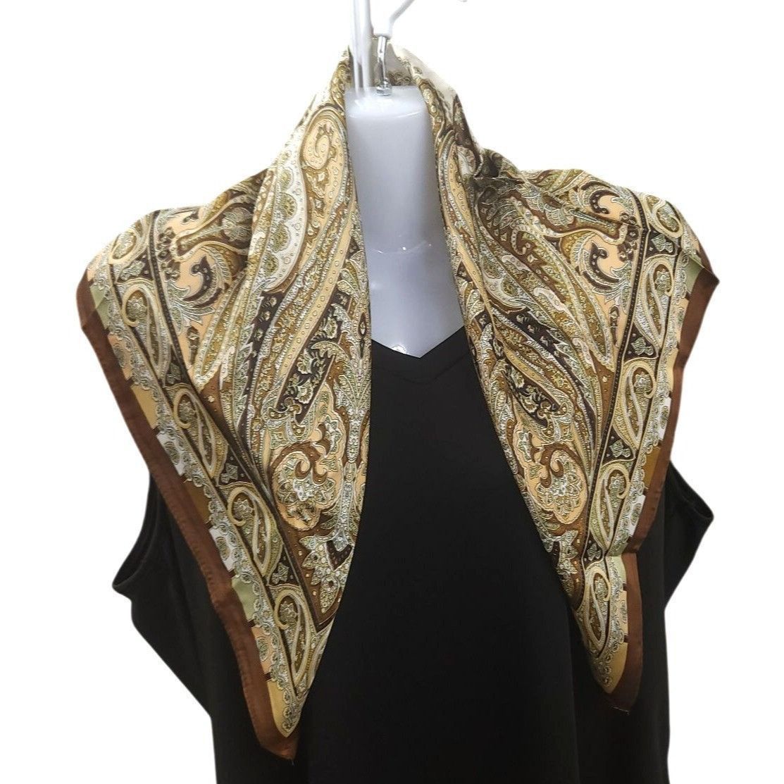 Other Elegant Fall Paisley Scarf Satin Wild Rag Scarf 100% Polyest Size ONE SIZE - 8 Thumbnail