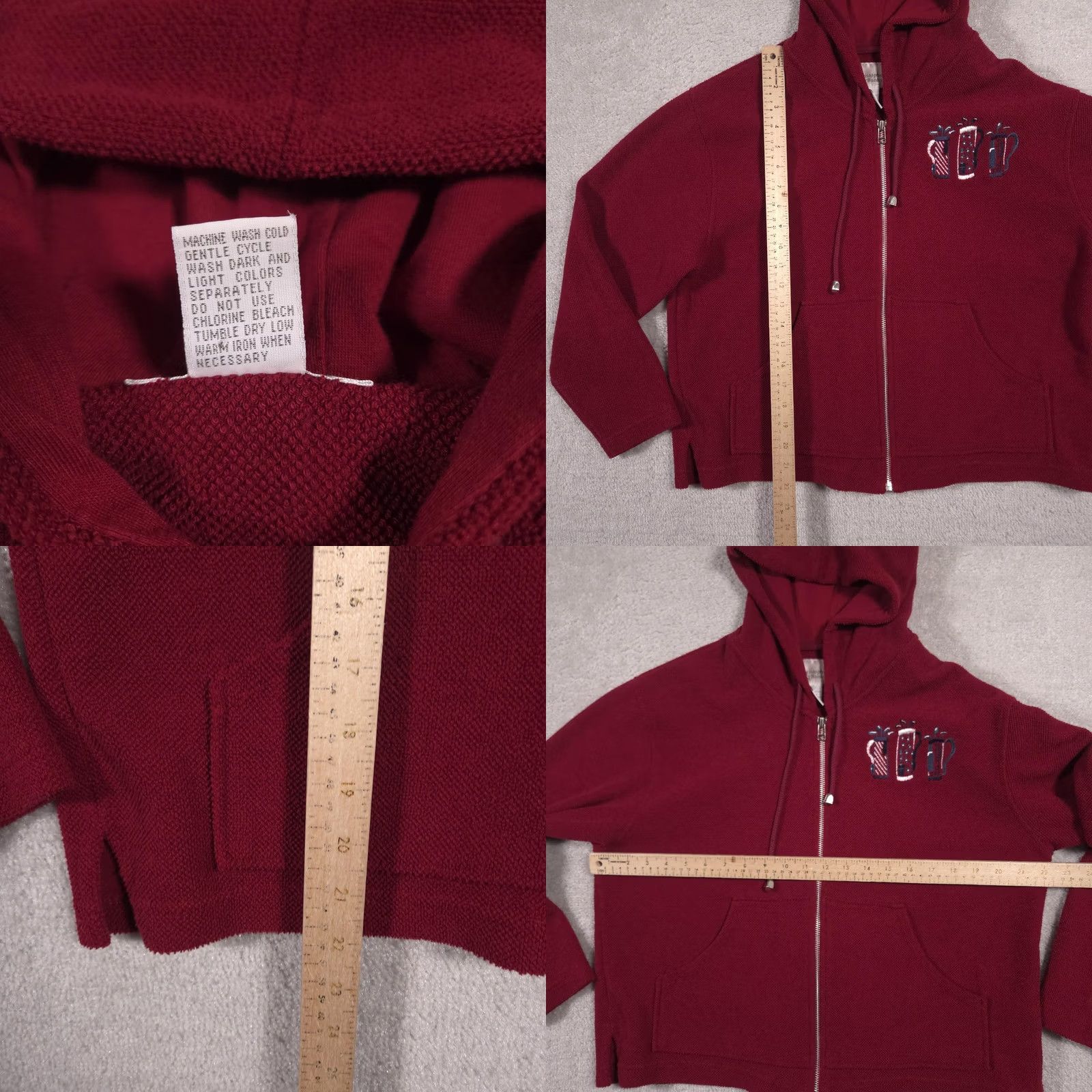 Vintage Christopher & Banks Hoodie Womens XL Red Zip Golf Embroidered Sweatshirt Size XL / US 12-14 / IT 48-50 - 8 Thumbnail