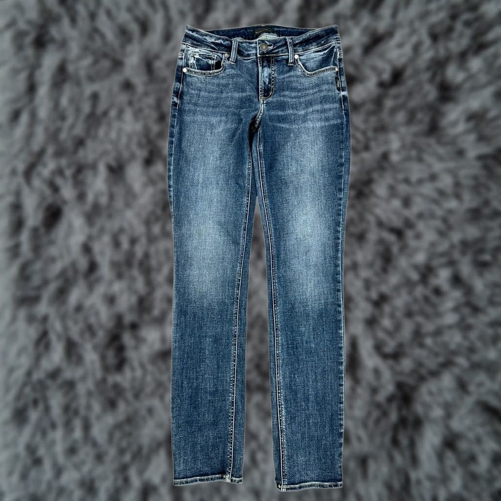 Silver Jeans Co. Silver Jeans Co. Elyse Straight Jeans Women’s 27x33 Medium Wash Nike Size 27" / US 4 / IT 40 - 1 Thumbnail