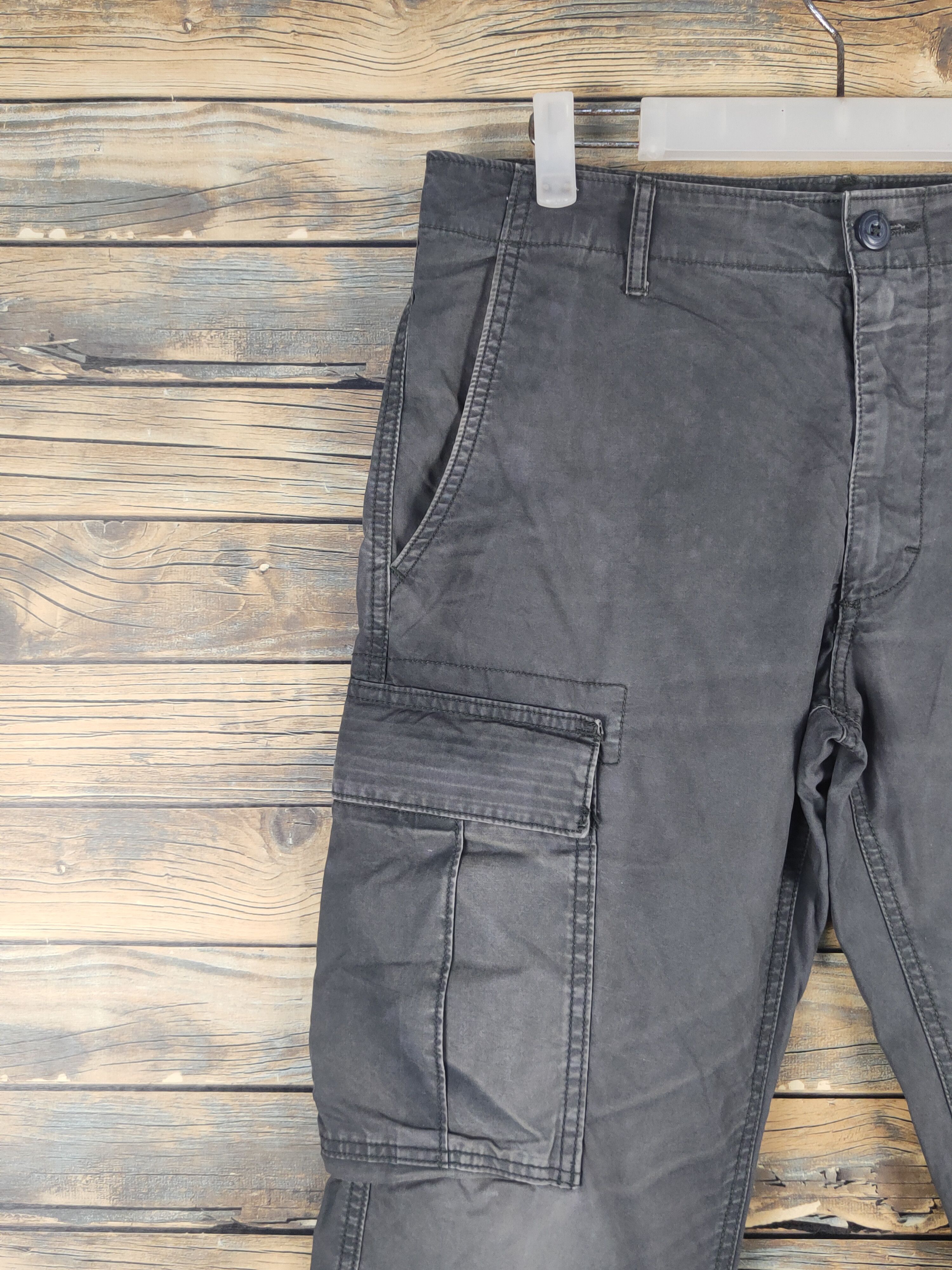 Japanese Brand DL Old Navy Black Faded Multipocket Cargo Pants #1535 Size US 31 - 3 Thumbnail