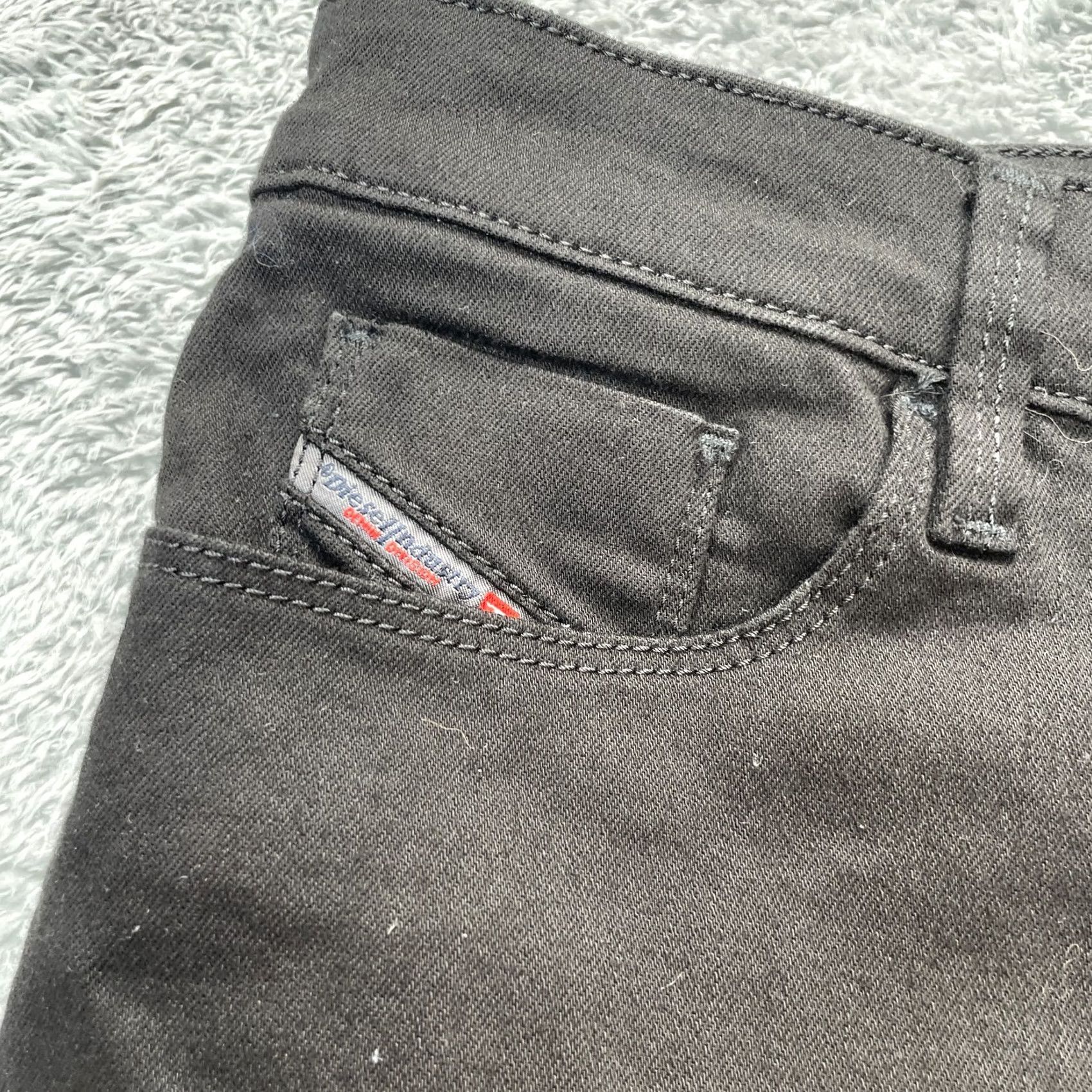 Diesel Diesel Jeans Mens 30 Black Skinzee High Super Slim Skinny Leg Denim Logo Cotton Jeans Size US 30 / EU 46 - 6 Thumbnail