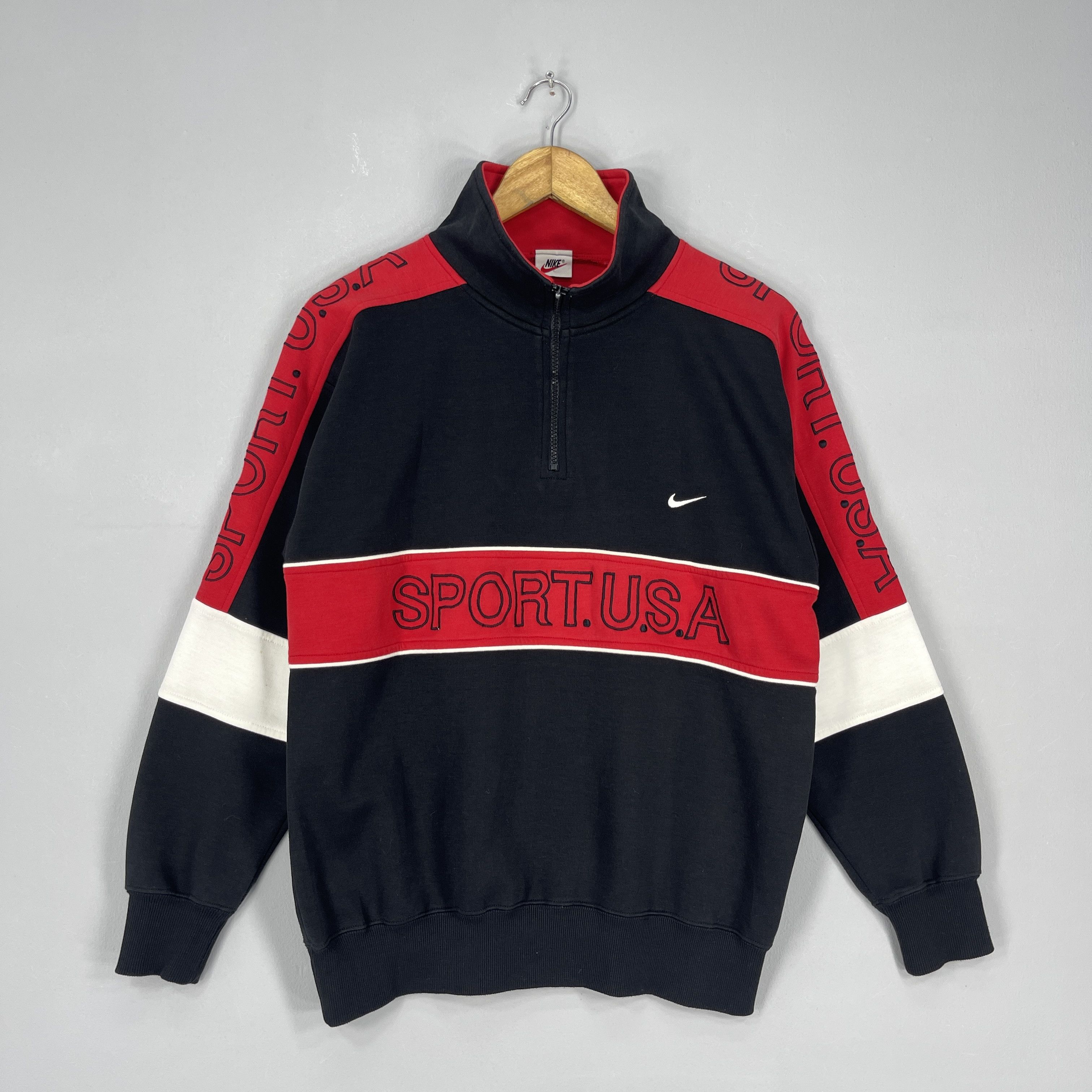 Nike Vintage 90's NIKE Swoosh Sport Usa Half Zipper Sweatshirt Size US M / EU 48-50 / 2 - 4 Thumbnail