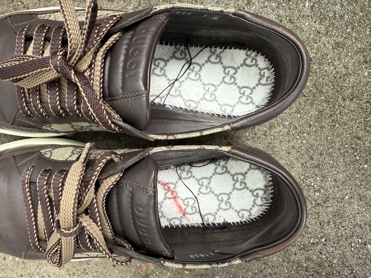 Gucci ✨Gucci✨(411858) GG Coated Canvas/Leather Men's Sneakers Size US 8 / EU 41 - 10 Thumbnail