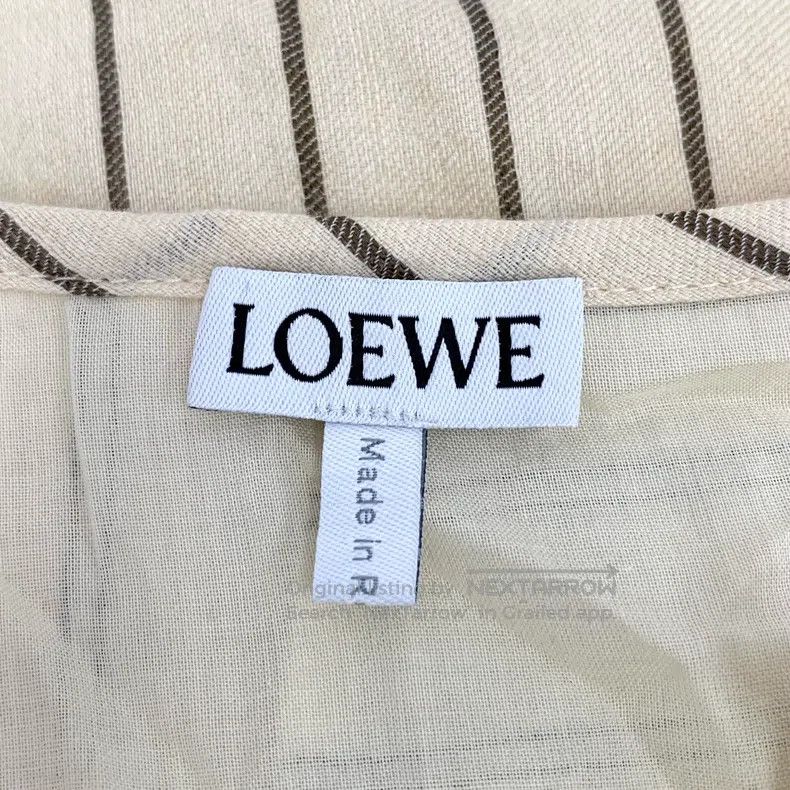 Loewe Loewe Color-blocked striped linen irregular hem short-slee Size XS / US 0-2 / IT 36-38 - 7 Thumbnail