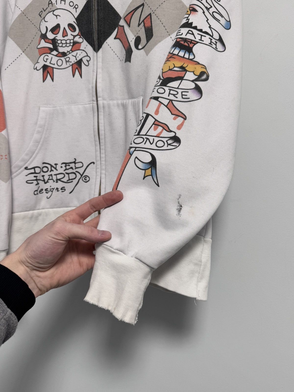 Ed Hardy × Vintage Ed Hardy Vintage Zip Hoodie Y2K style Size M / US 6-8 / IT 42-44 - 14 Thumbnail