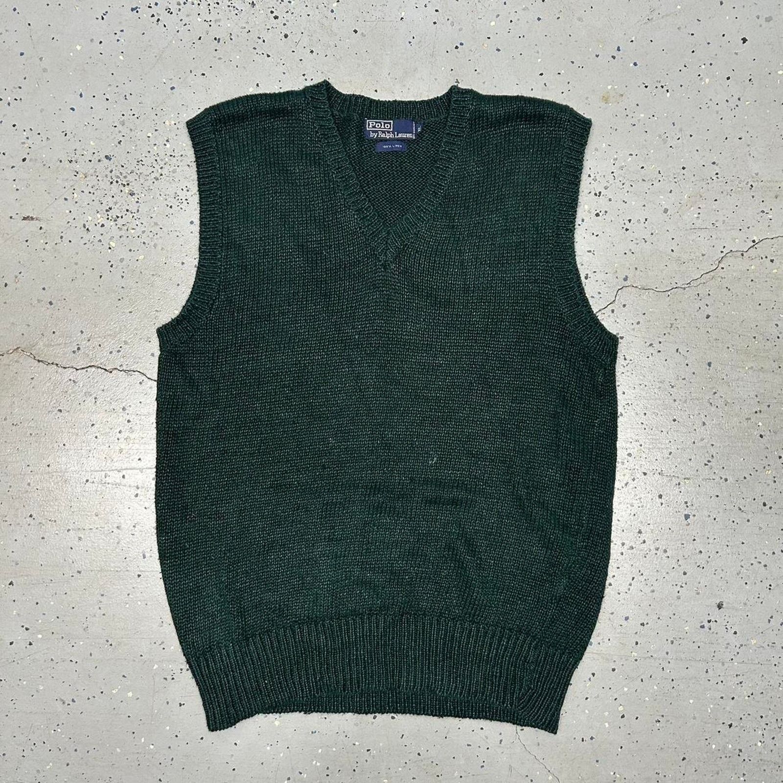 Polo Ralph Lauren VTG Green Polo Ralph Lauren sweater vest Size US XL / EU 56 / 4 - 1 Thumbnail