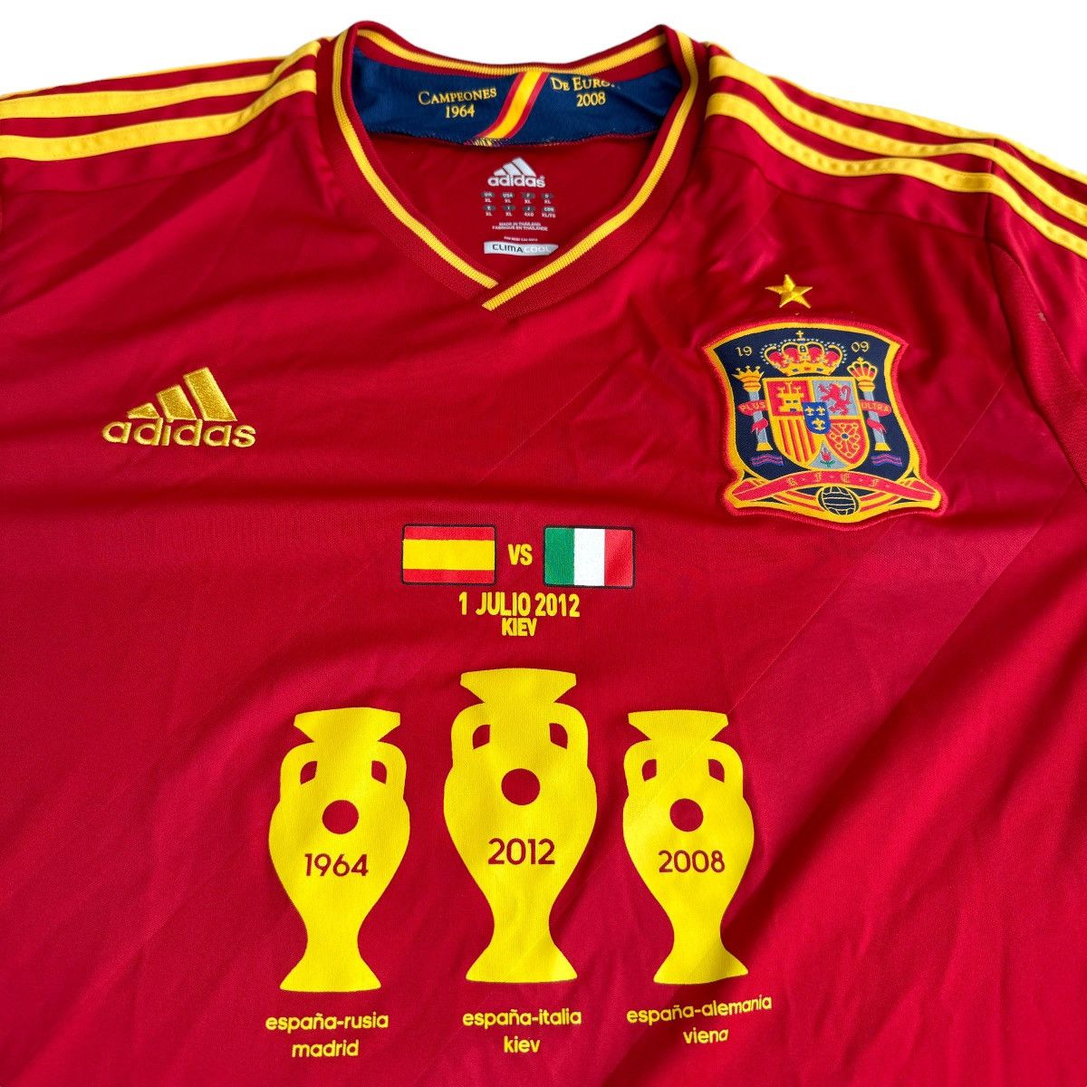 Adidas Euro Final 2012 Spain vs Italy Adidas Soccer Jersey Y2K 00s Size US XL / EU 56 / 4 - 6 Thumbnail