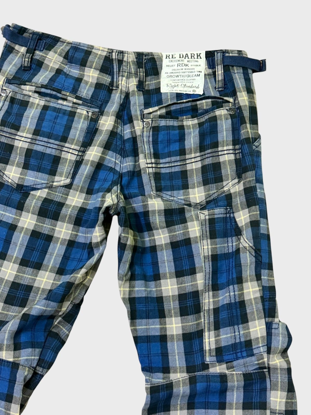 Japanese Brand VINTAGE RE DARK PLAID BLUE TARTAN PLAID PUNK DRAWSTRING PANT Size US 27 - 10 Thumbnail