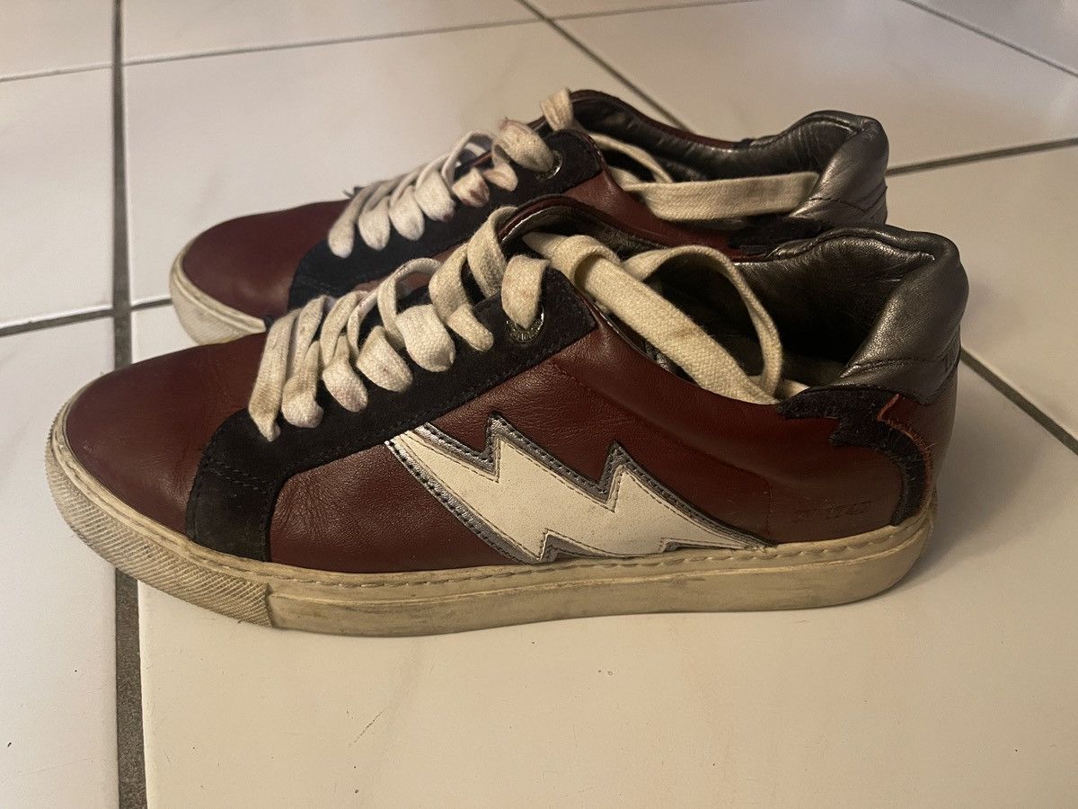 Zadig & Voltaire Zadig & Voltaire Flash Low Top Sneakers Burgundy Leather 39 Size US 9 / IT 39 - 2 Thumbnail