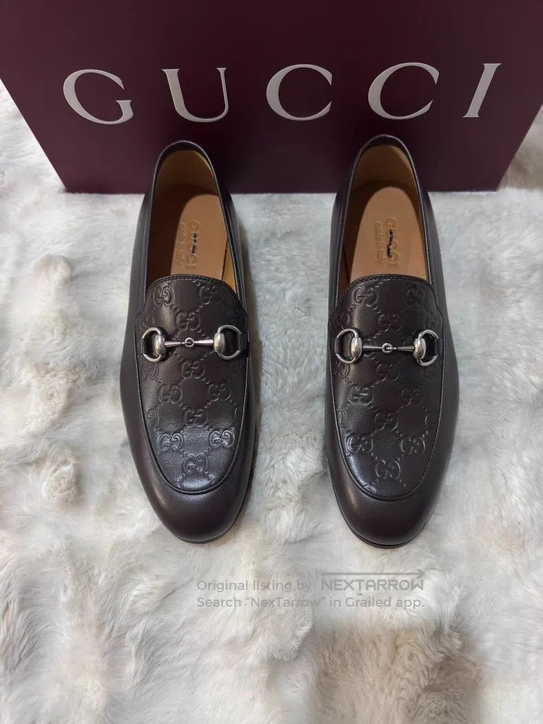 Gucci Guicci Full Print Horseshoe Buckle Loafers Leather Shoes Size US 7 / EU 40 - 1 Thumbnail