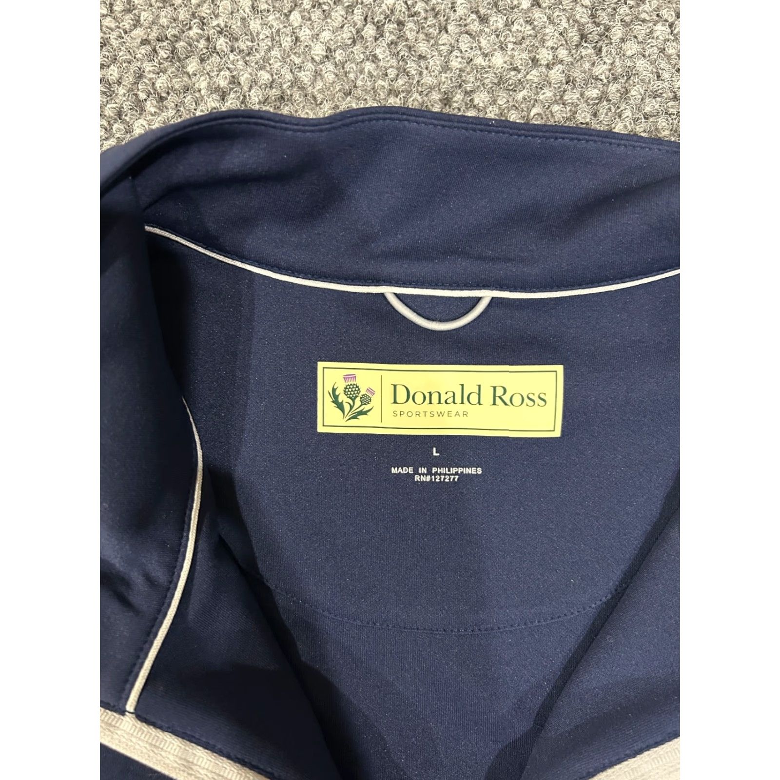 Vintage Donald Ross Quarter Zip Pullover Mens L Blue Performance Golf Sweatshirt Zip Mock Neck Logo 1/4 Zip Sports Gear Men's Size US L / EU 52-54 / 3 - 4 Thumbnail