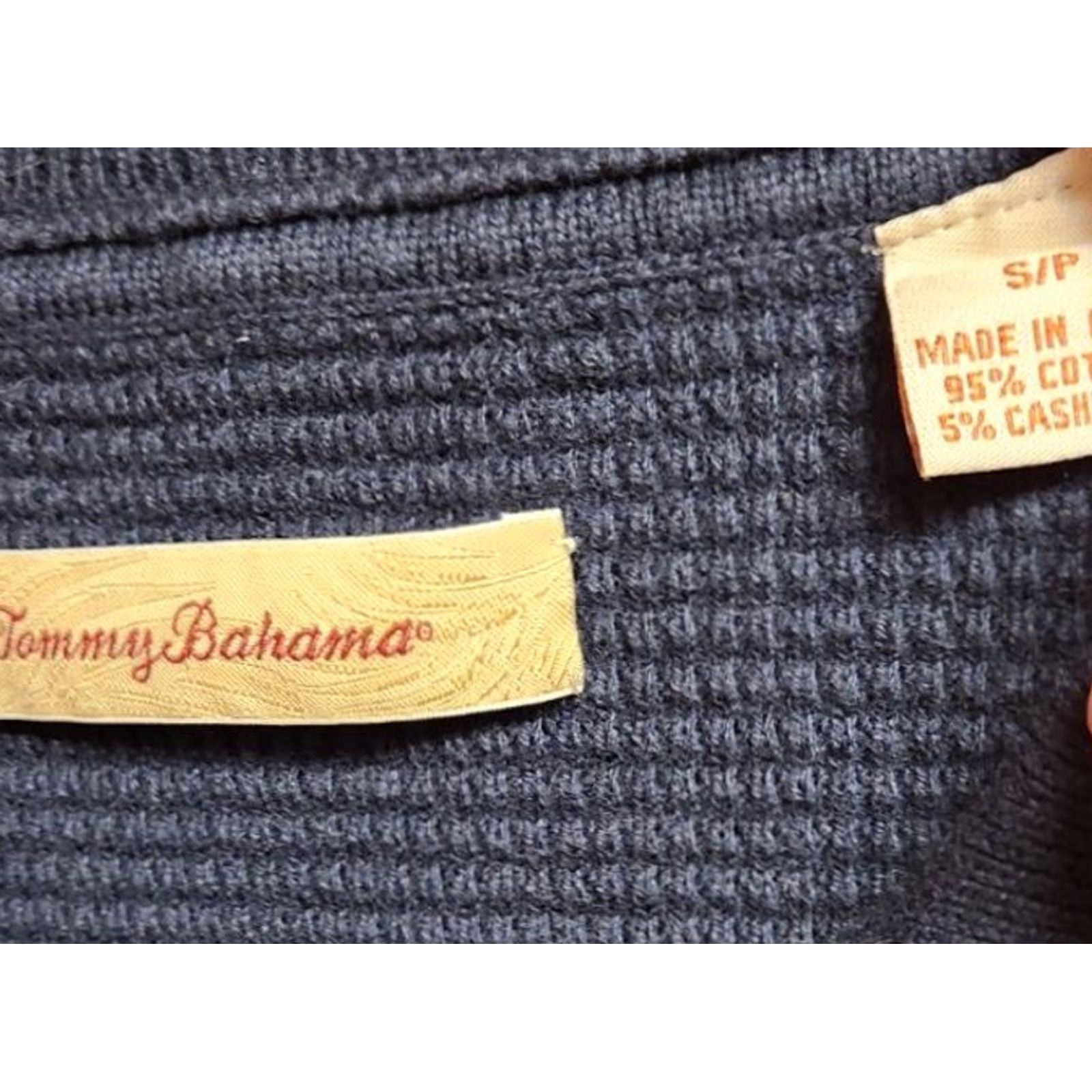 Tommy Bahama TOMMY BAHAMA Pullover 1/4 Zip Ribbed Cotton Dark Blue Knit Sweater Regular Unisex Adults Size S Size S / US 4 / IT 40 - 6 Thumbnail