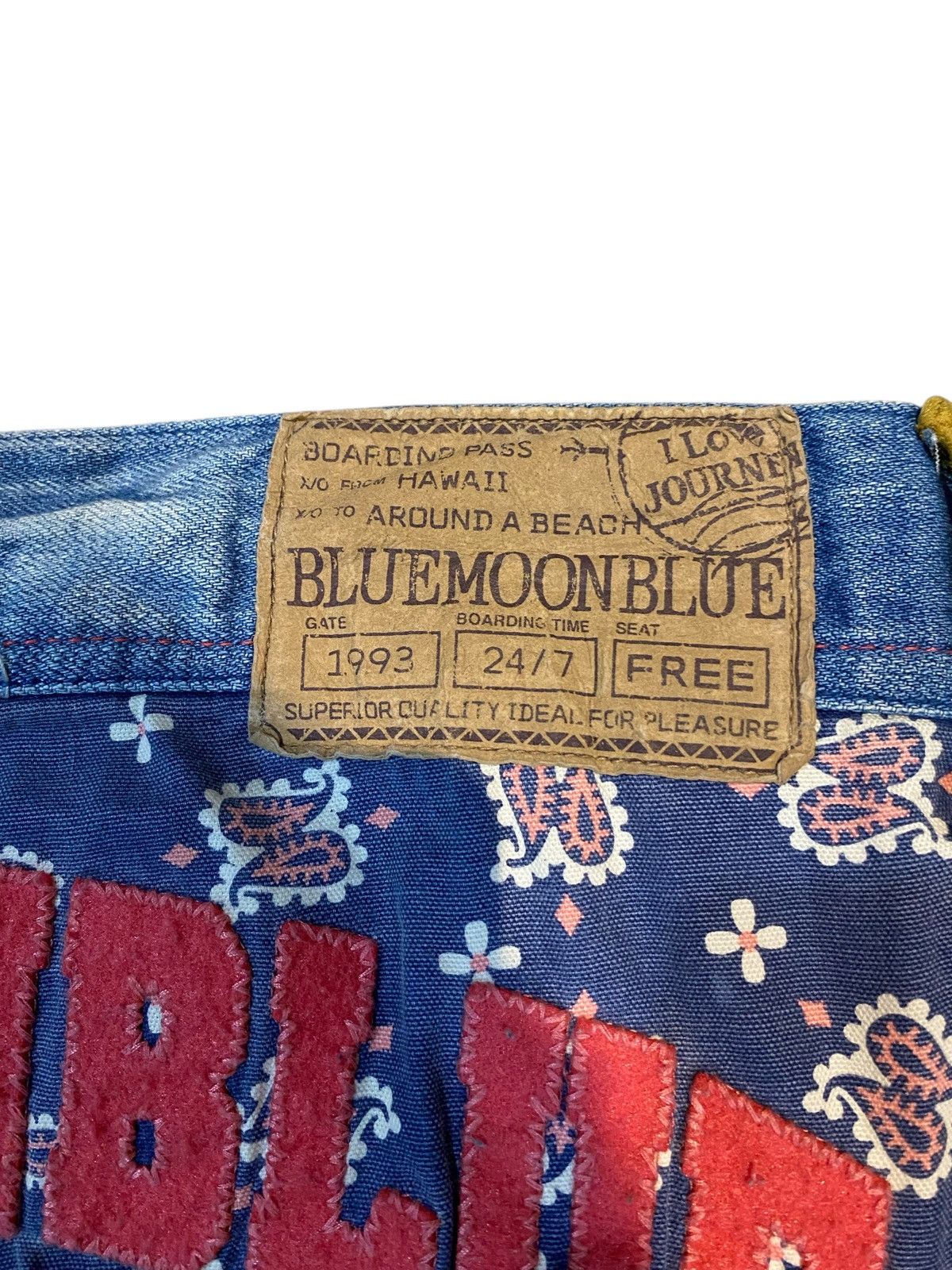 Hysteric Glamour VINTAGE BLUE MOON BLUE SPELL OUT JEANS Size US 32 / EU 48 - 8 Thumbnail