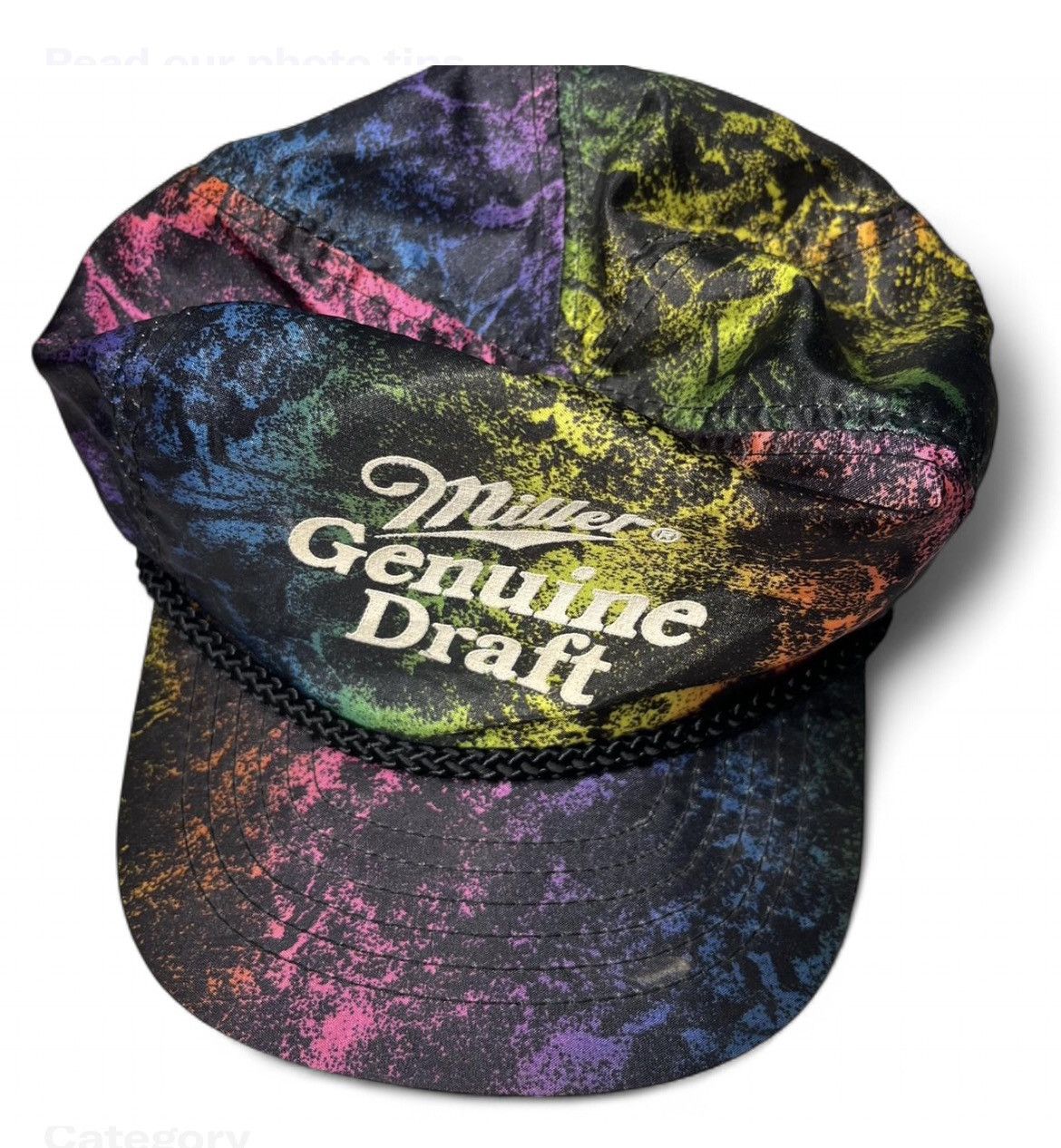Vintage Vintage 80s/90s Miller Genuine Draft MGD Tie-Dye Hat Cap Size ONE SIZE - 1 Thumbnail