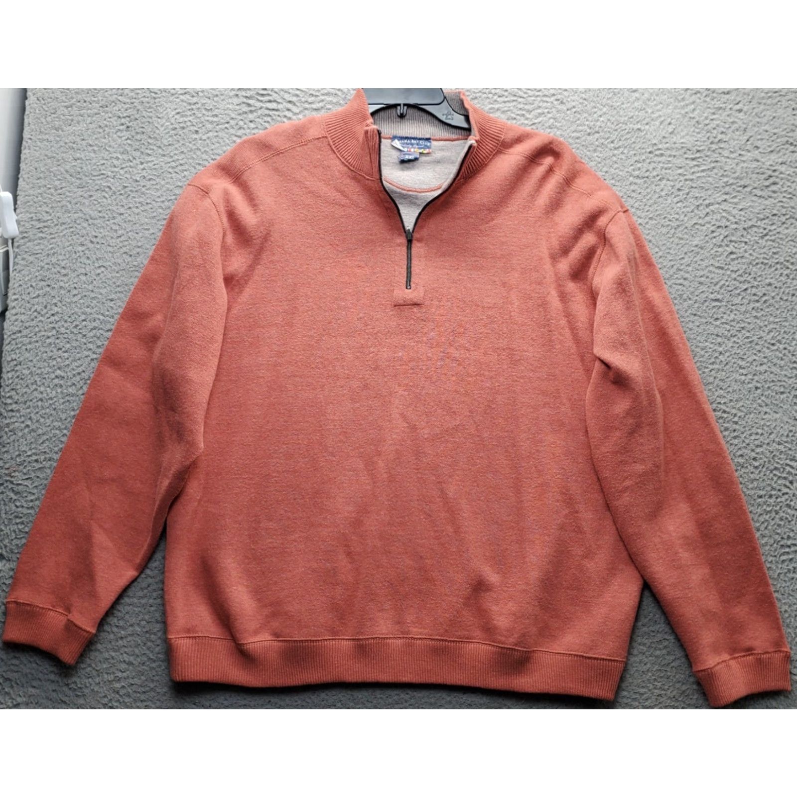 Vintage Bahama Bay Club Sweater Mens XXL Orange 1/4 Zip Knit Pullover Mock Neck Casual Fashion Size US XXL / EU 58 / 5 - 2 Thumbnail