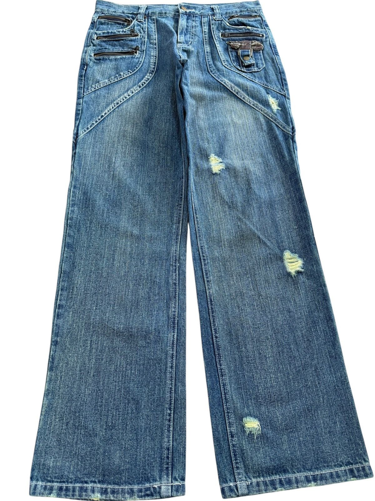 In The Attic In The Attic Multipocket Grunge Distreesed Loose Jeans Size US 35 - 1 Thumbnail