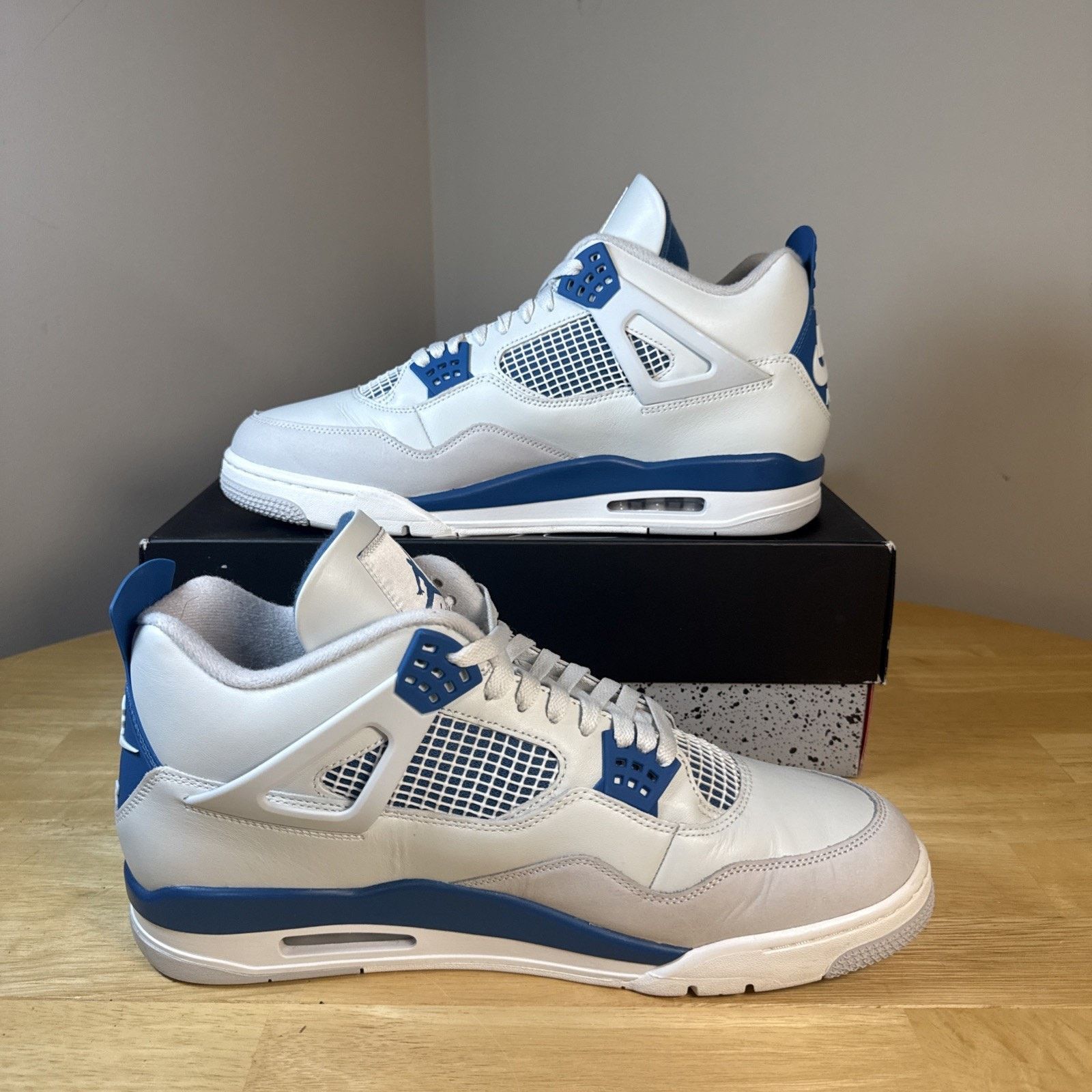 Jordan Brand Nike Air Jordan 4 Retro Shoe Military Industrial Blue FV5029 Size US 14 / EU 47 - 3 Thumbnail
