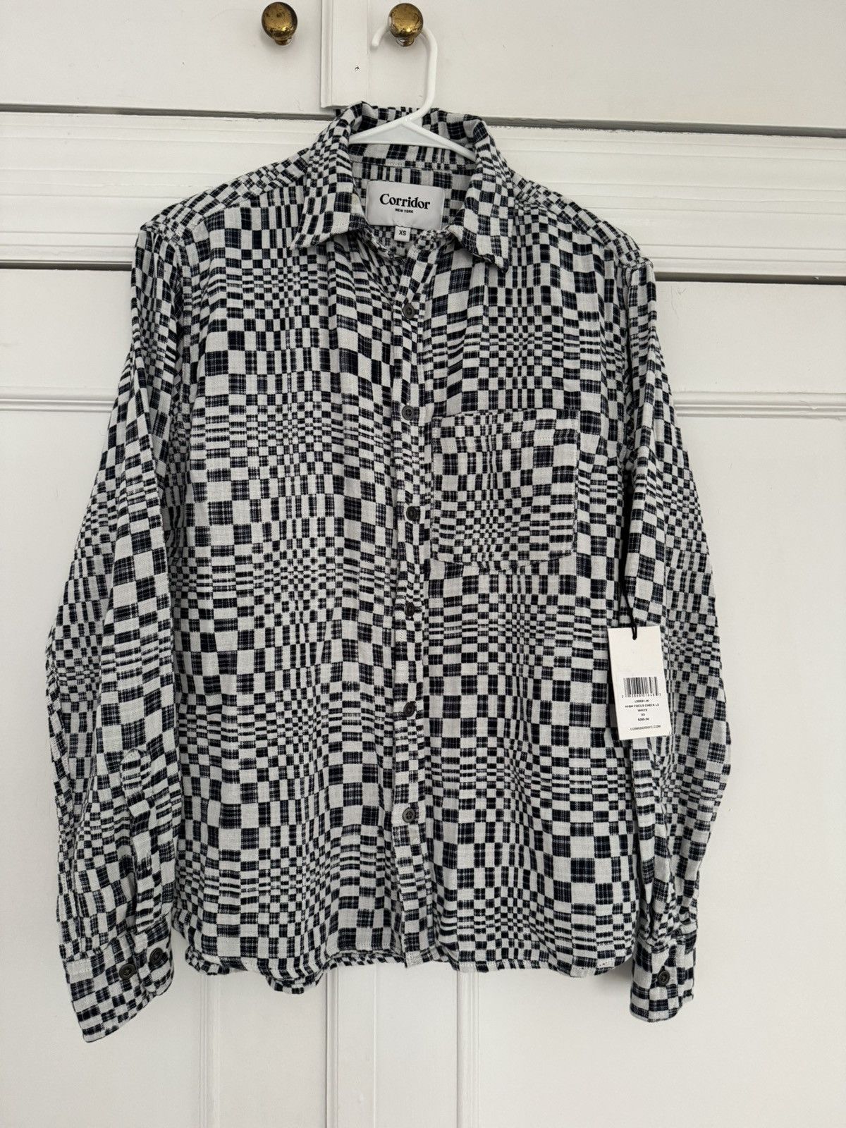 Corridor Corridor High Focus Check Long Sleeve Small White Navy Size US XS / EU 42 / 0 - 1 Thumbnail