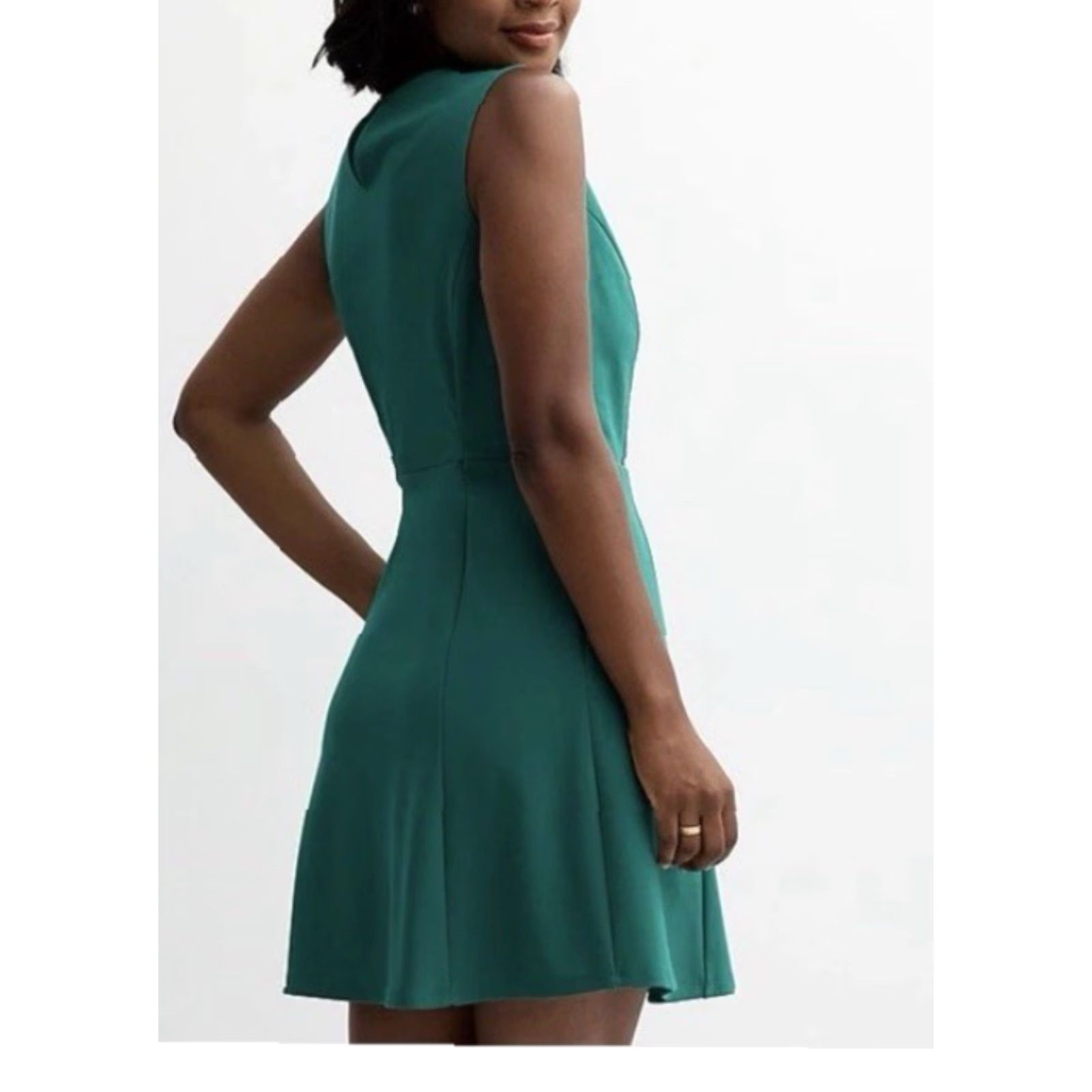 Vintage Draper James XL Green Sleeveless Velvet BLACK BOW TIE Ponte Dress pockets Flared Size XL / US 12-14 / IT 48-50 - 5 Thumbnail