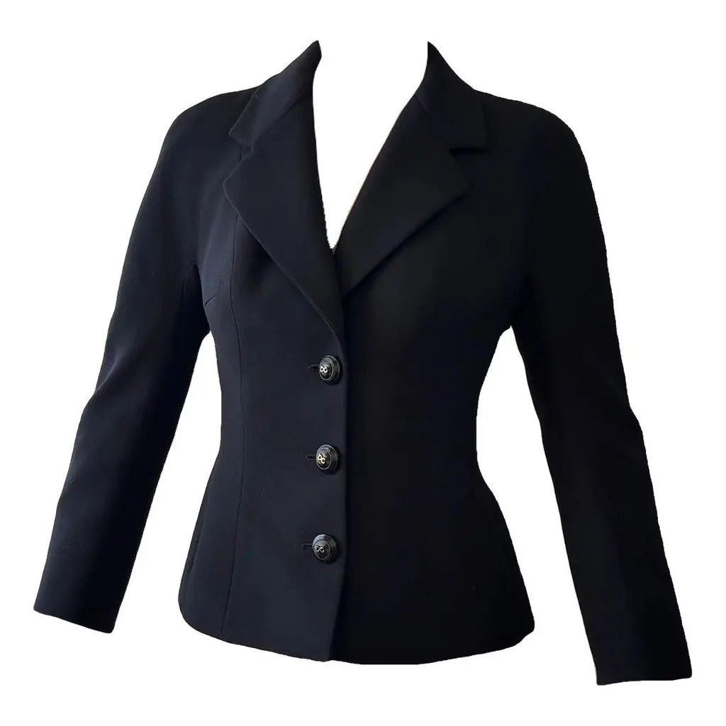Dolce & Gabbana Dolce & Gabbana Vintage Tailored Black Wool Blazer SizeIT42 Size M / US 6-8 / IT 42-44 - 2 Thumbnail