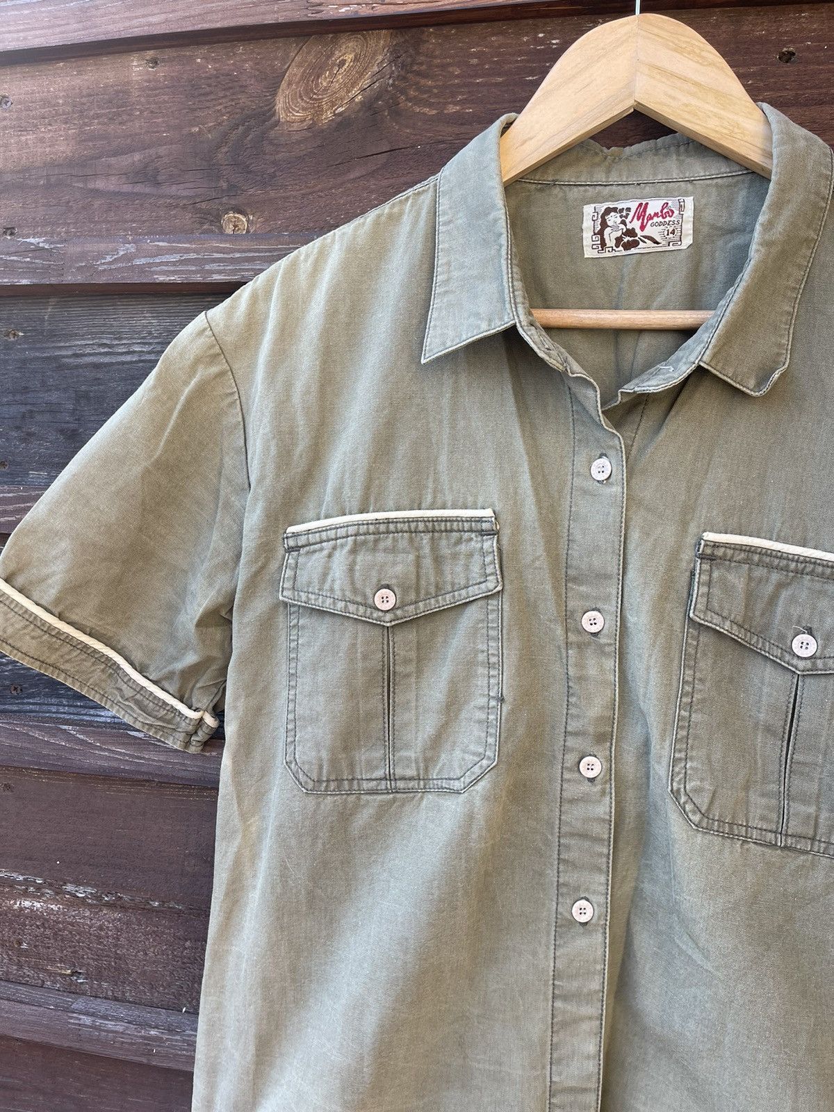 Mambo × Vintage 90’s Mambo Vintage military cargo khaki shirt pocket Size L / US 10 / IT 46 - 5 Thumbnail