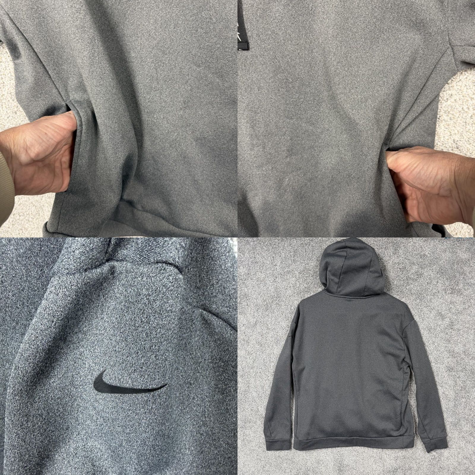 Nike Nike Hoodie Womens Small Gray Fleece Pullover Outdoor Training Crew Neck Swoosh Pockets Charcoal Mockup Size S / US 4 / IT 40 - 8 Thumbnail