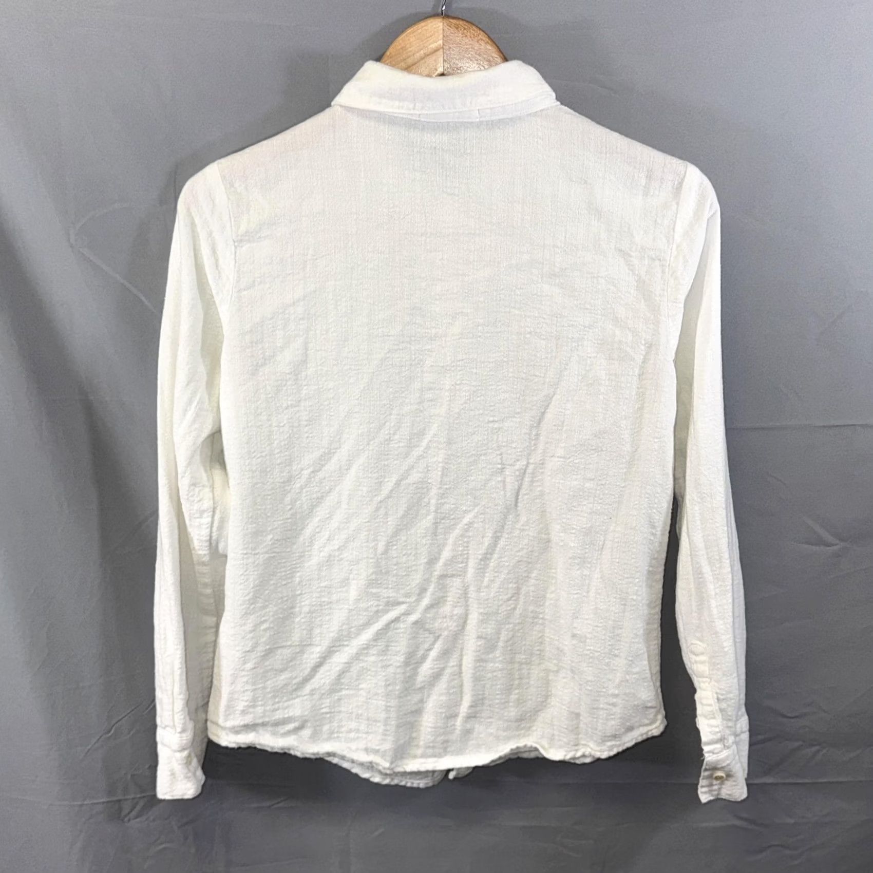 Vintage CP Shades Shirt Womens XS White Button-Down Long Sleeve Textured Made in USA Size XS / US 0-2 / IT 36-38 - 2 Thumbnail