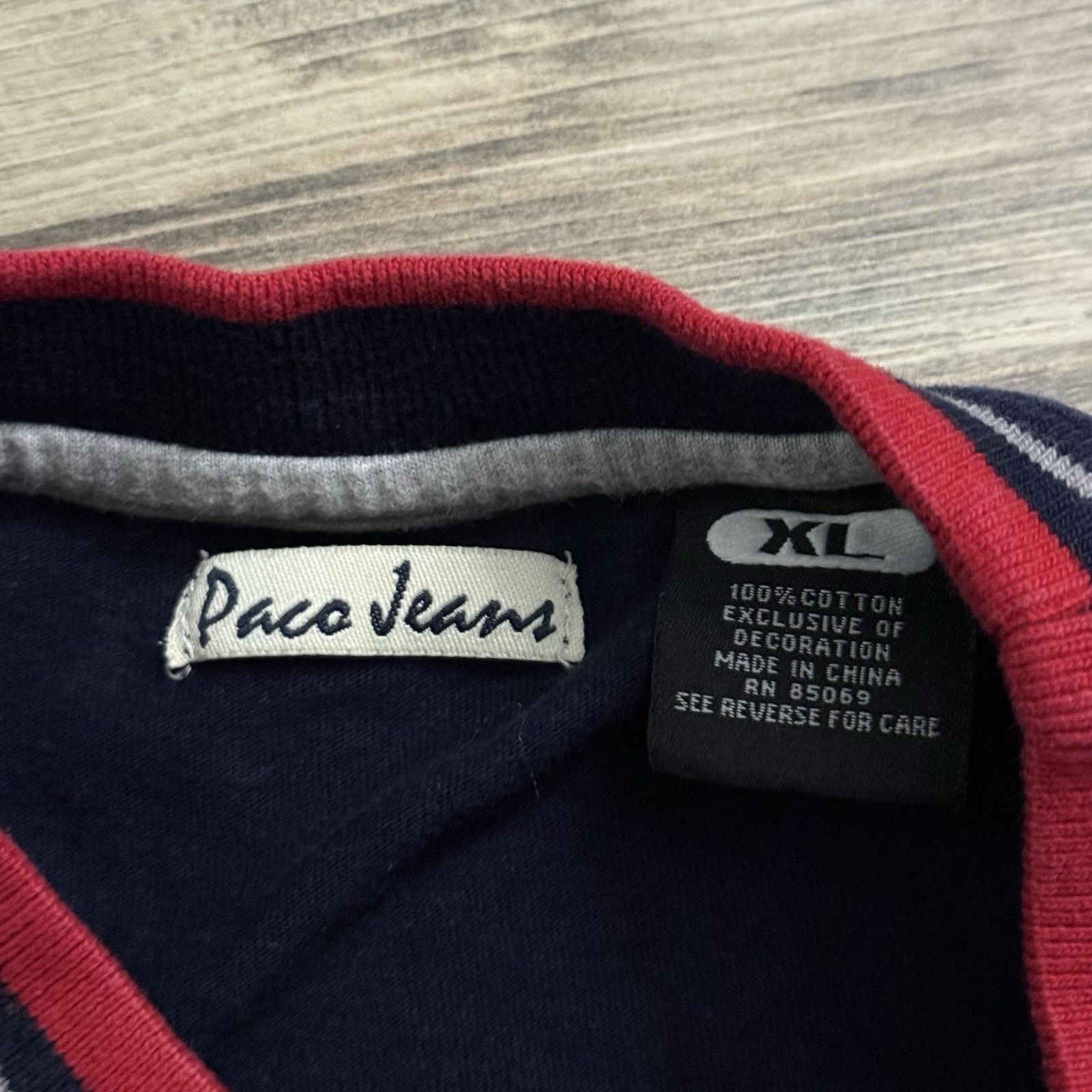 Other Vintage Paco Jeans Y2K Navy Long Sleeve Graphic Shirt XL Size US XL / EU 56 / 4 - 4 Thumbnail