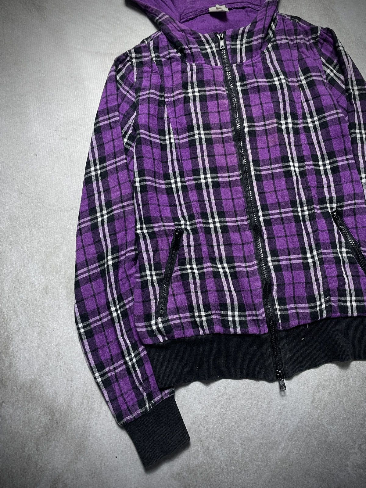 Japanese Brand 2000’s Artemis - LGB Style Plaid Hooded Jacket Size US XS / EU 42 / 0 - 5 Thumbnail