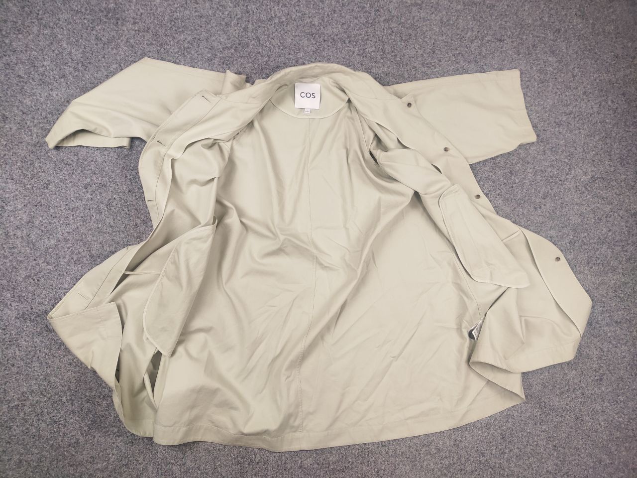 Cos Cos oversized voluminous car coat Light Green Trench Jacket Size M / US 6-8 / IT 42-44 - 13 Thumbnail