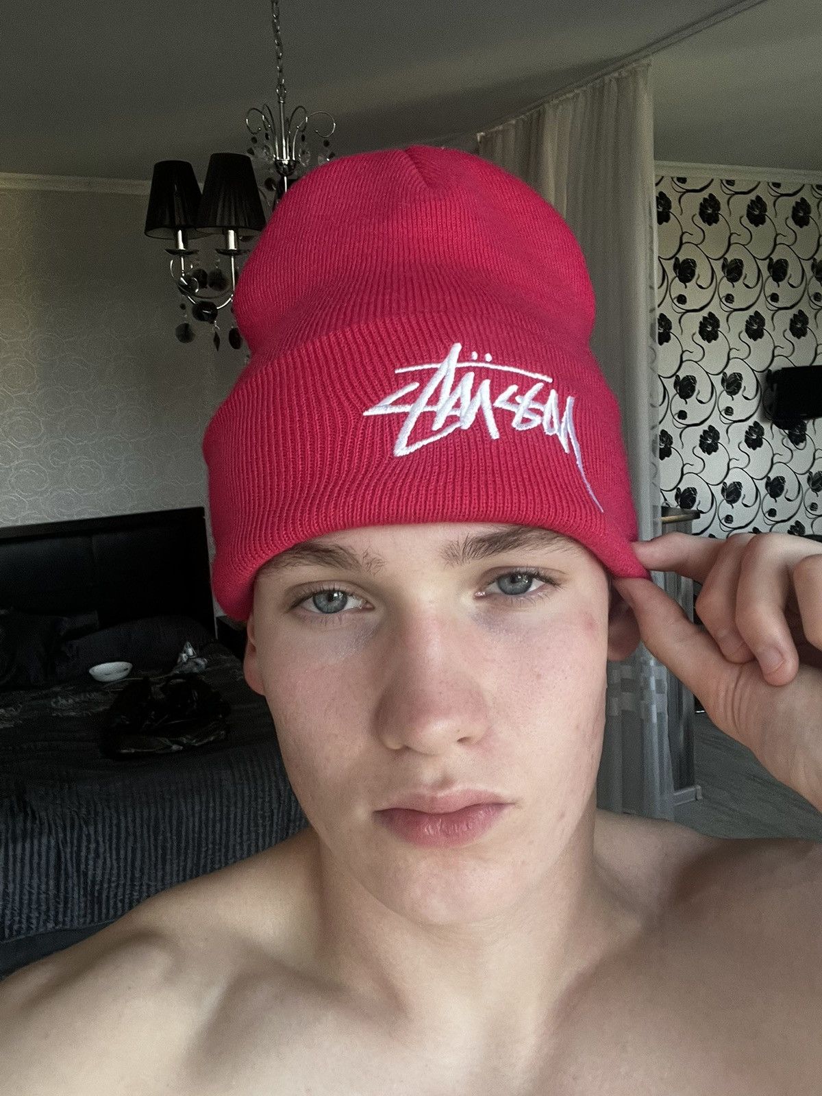Stussy STUSSY STOCK CUFF BLACK BEANIE HAT OS PINK Y2K Rare Size ONE SIZE - 1 Thumbnail