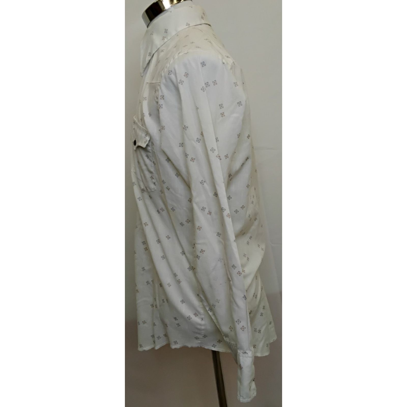 Wrangler Wrangler Long Tails Button Up Shirt Men's M White VTG 70's Size US M / EU 48-50 / 2 - 4 Thumbnail