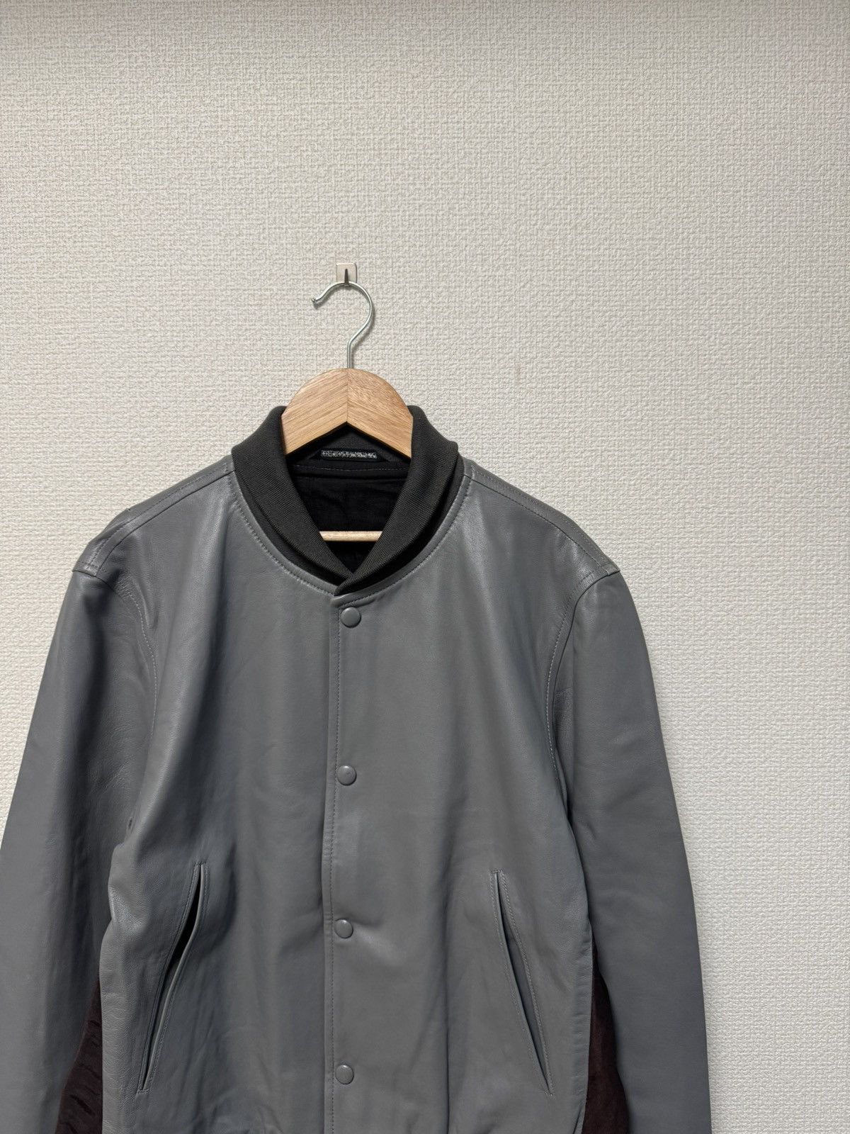 Yohji Yamamoto Yohji Yamamoto Pour Homme SS2001 Lamb Leather Varsity Jkt Size US M / EU 48-50 / 2 - 3 Thumbnail